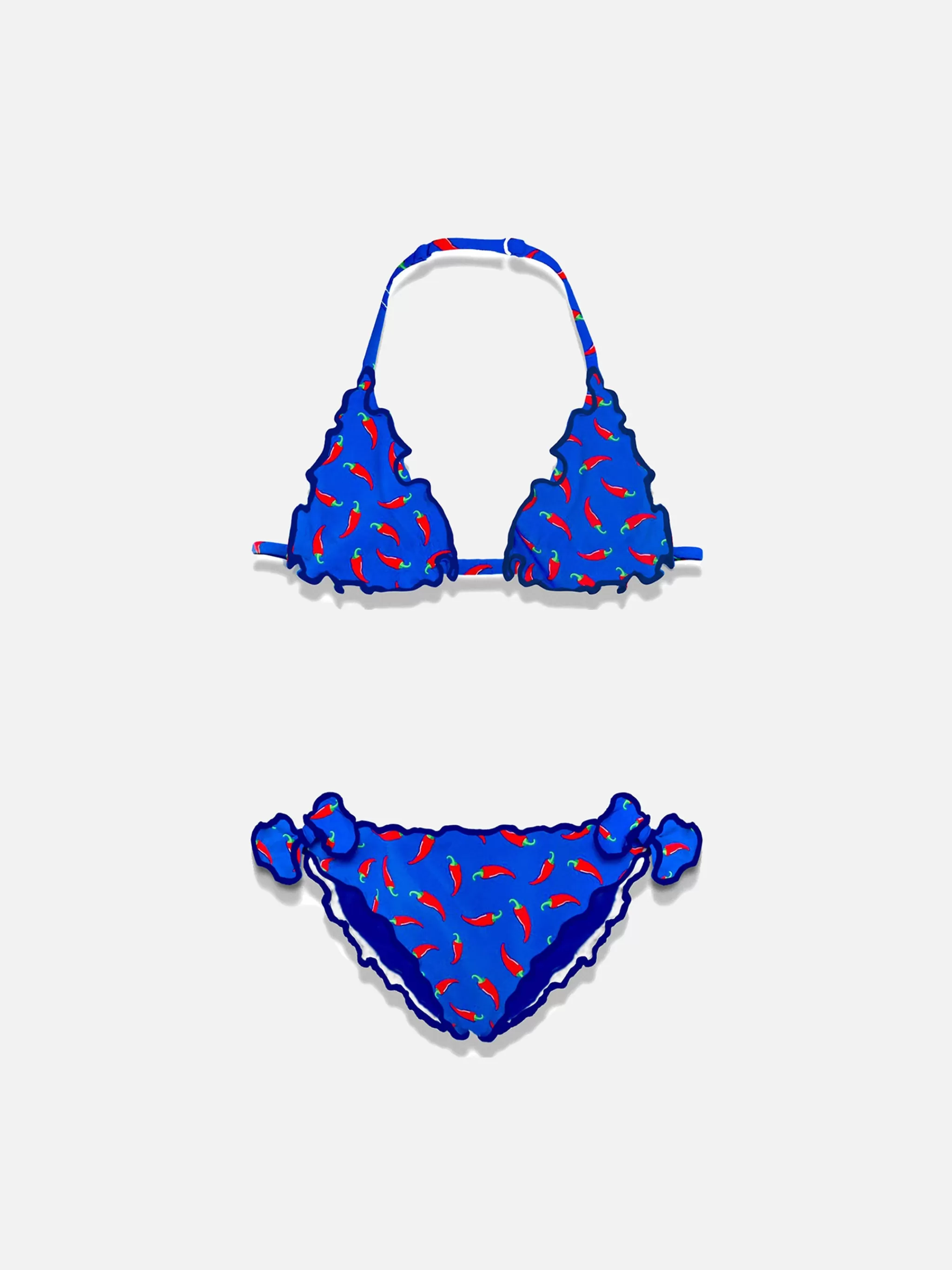 MC2 Saint Barth Girl triangle bikini with chili pepper print Clearance