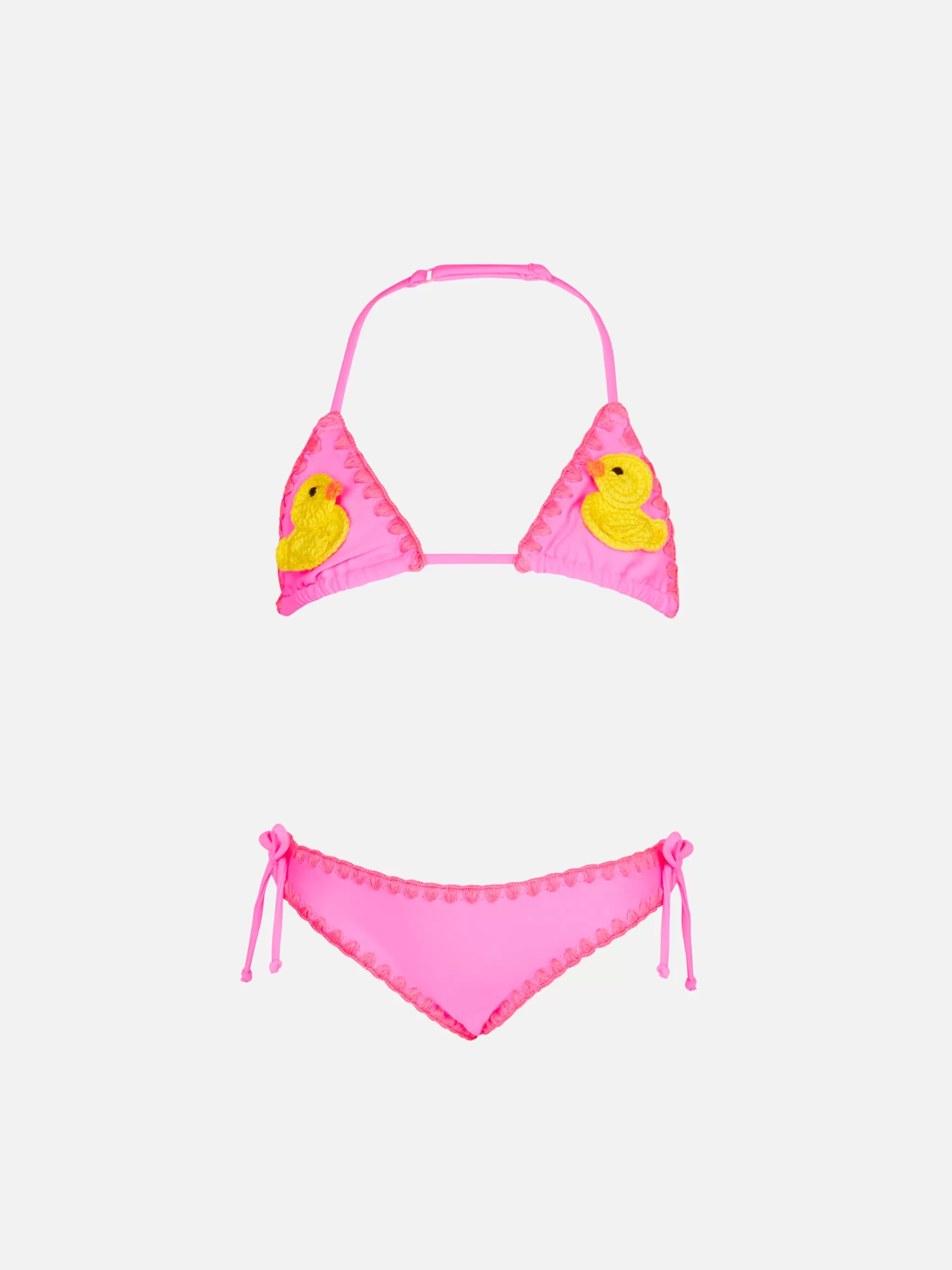 MC2 Saint Barth Girl triangle bikini with ducky crochet patch Shop