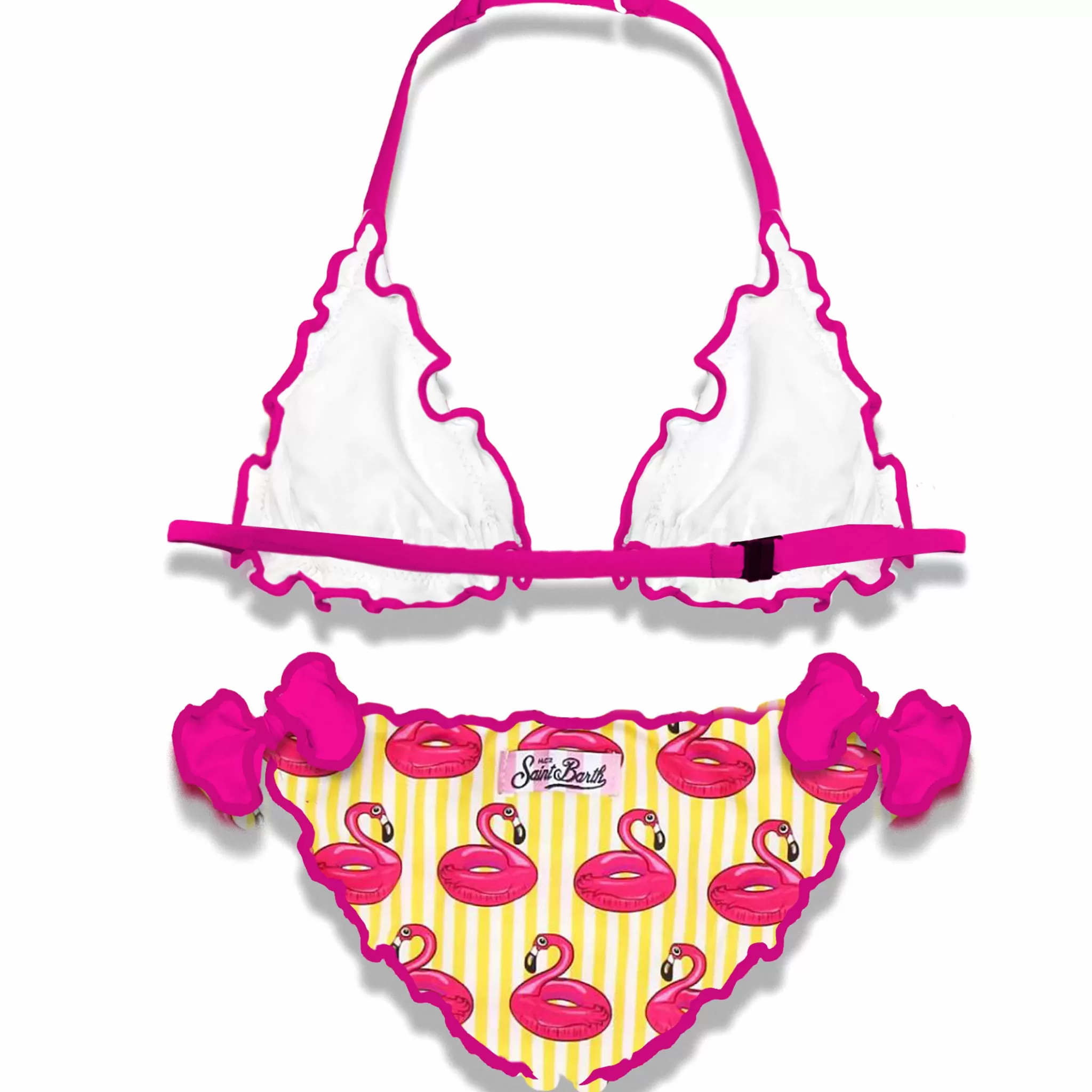 MC2 Saint Barth Girl triangle bikini with flamingo print New