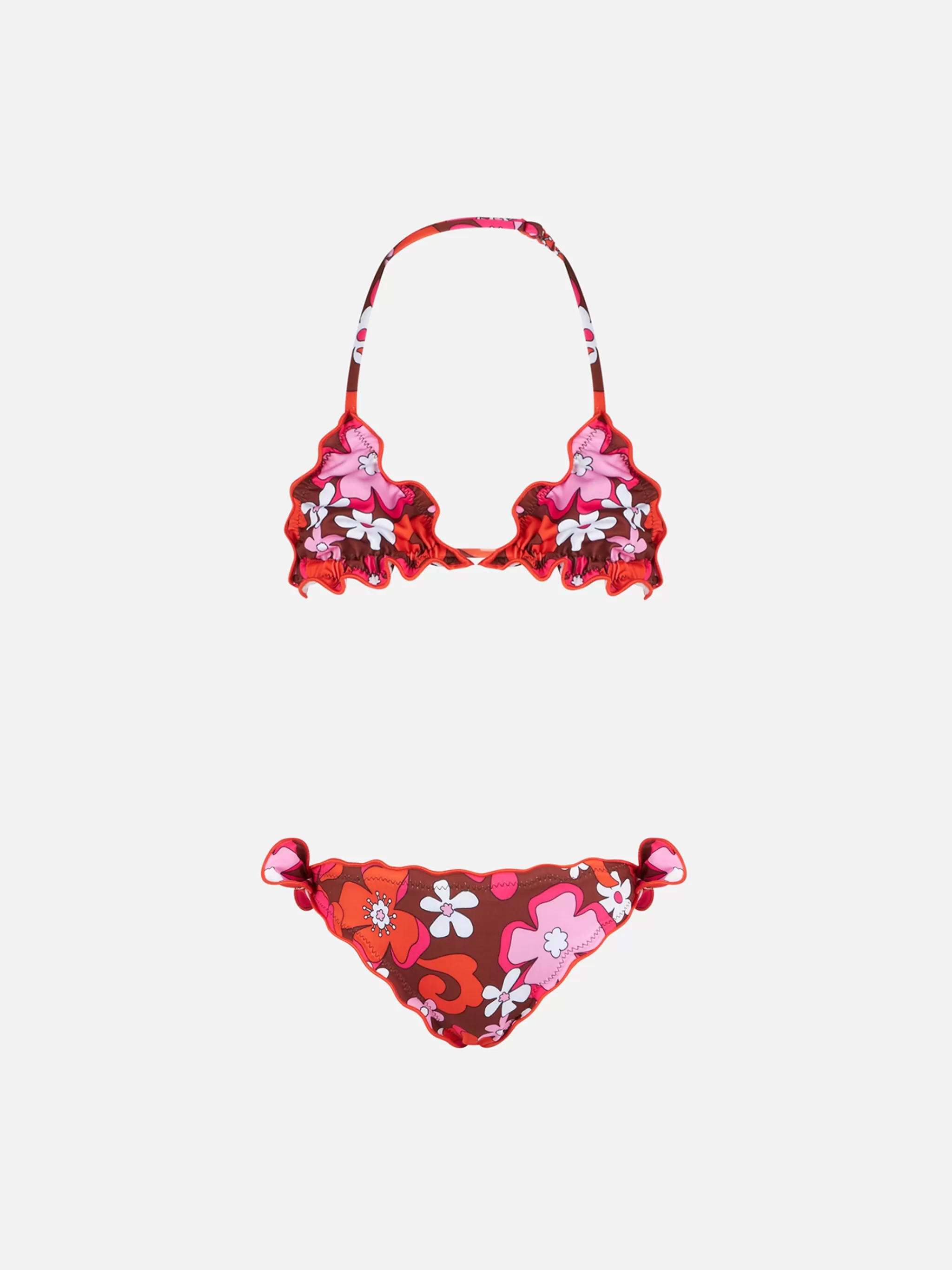 MC2 Saint Barth Girl triangle bikini with flowers print New