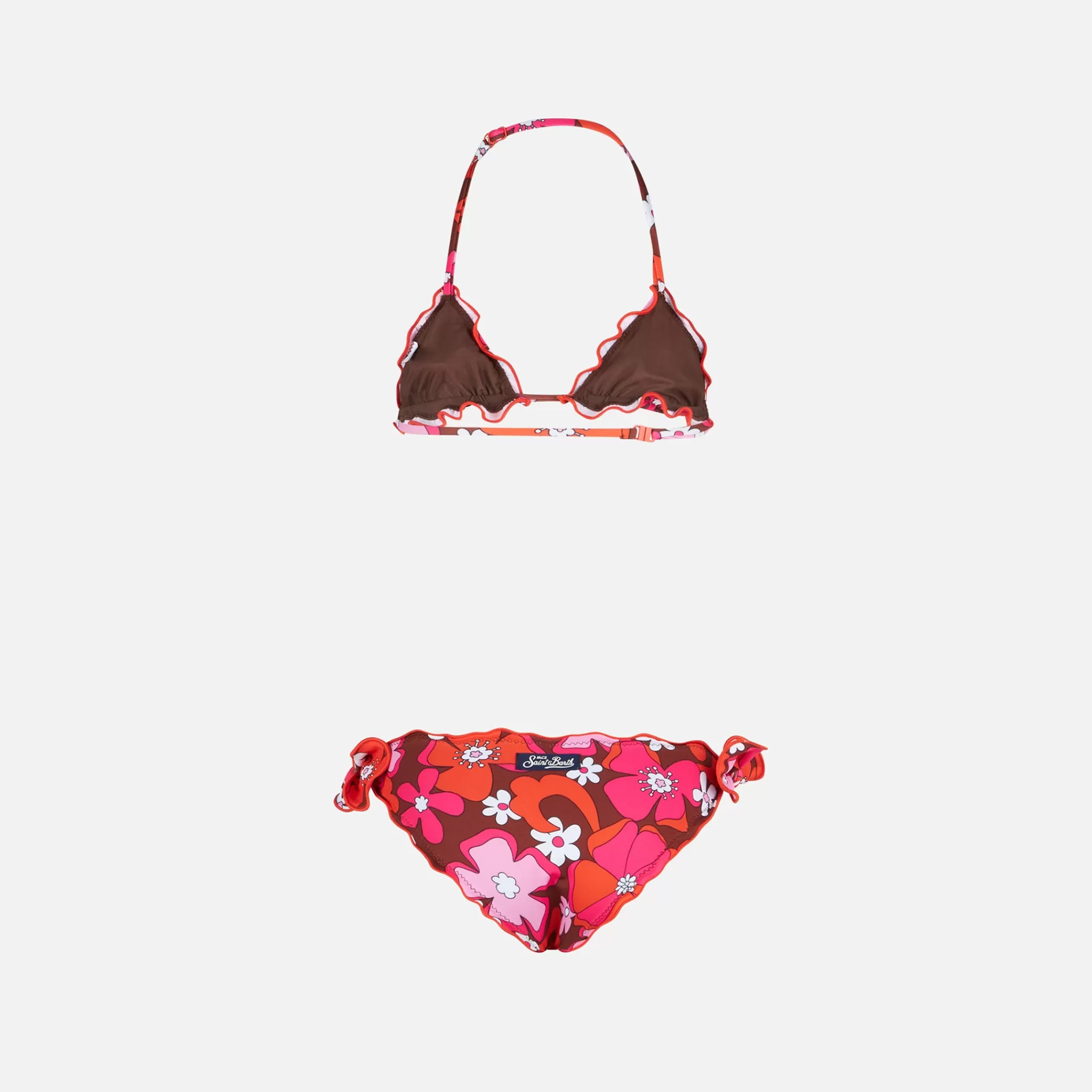 MC2 Saint Barth Girl triangle bikini with flowers print New