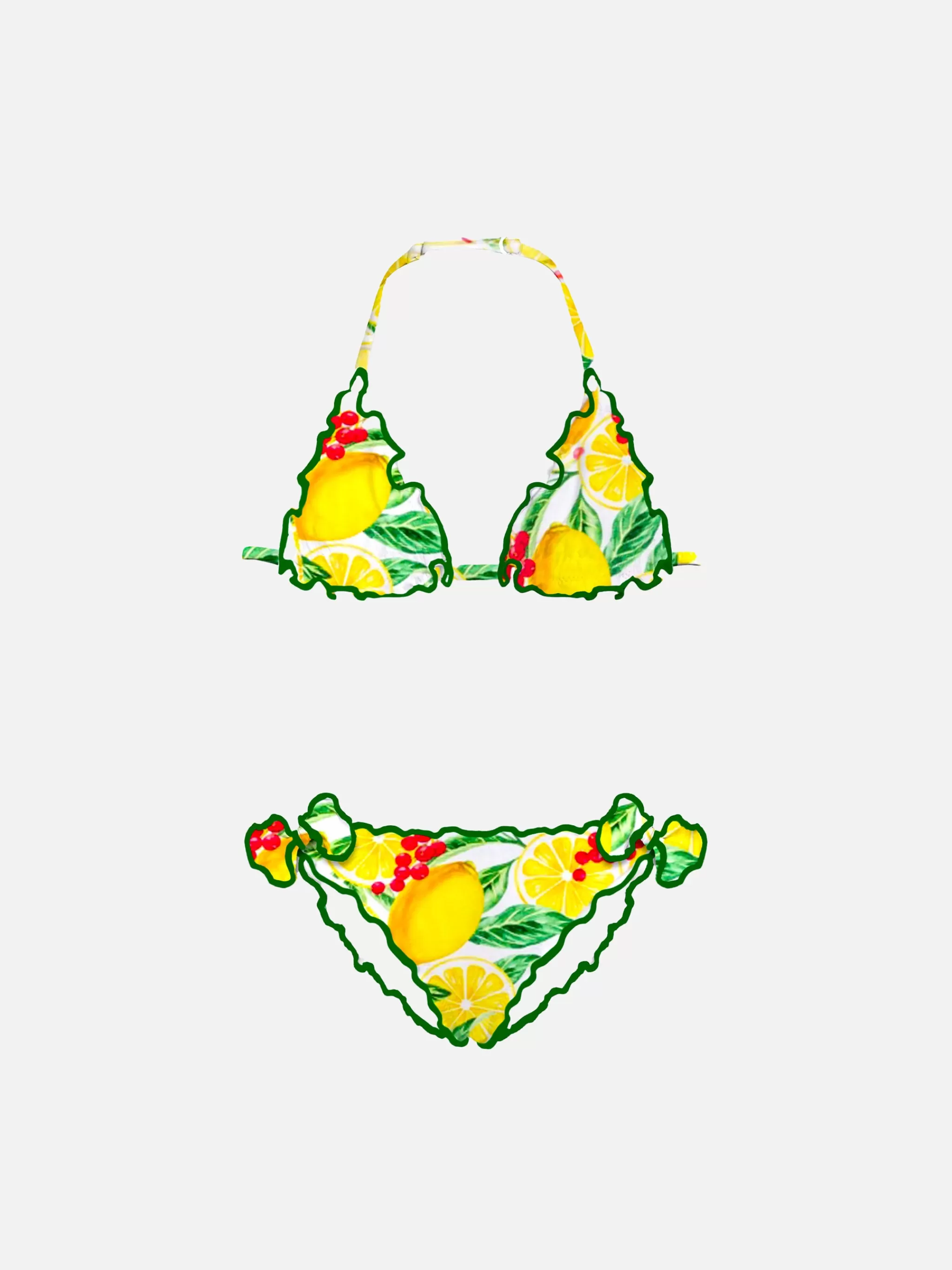 MC2 Saint Barth Girl triangle bikini with lemon print Sale