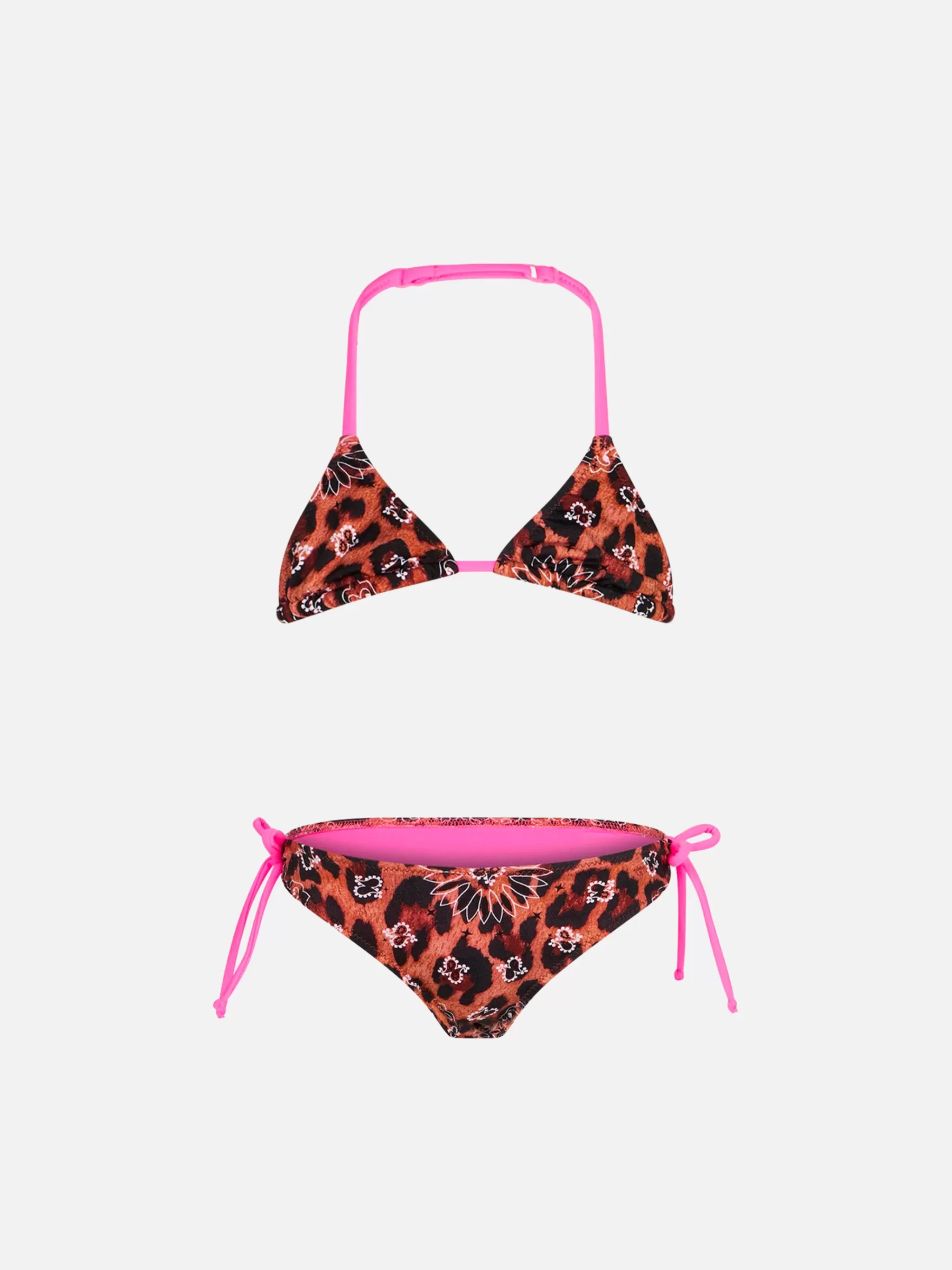 MC2 Saint Barth Girl triangle bikini with leo bandanna print Store