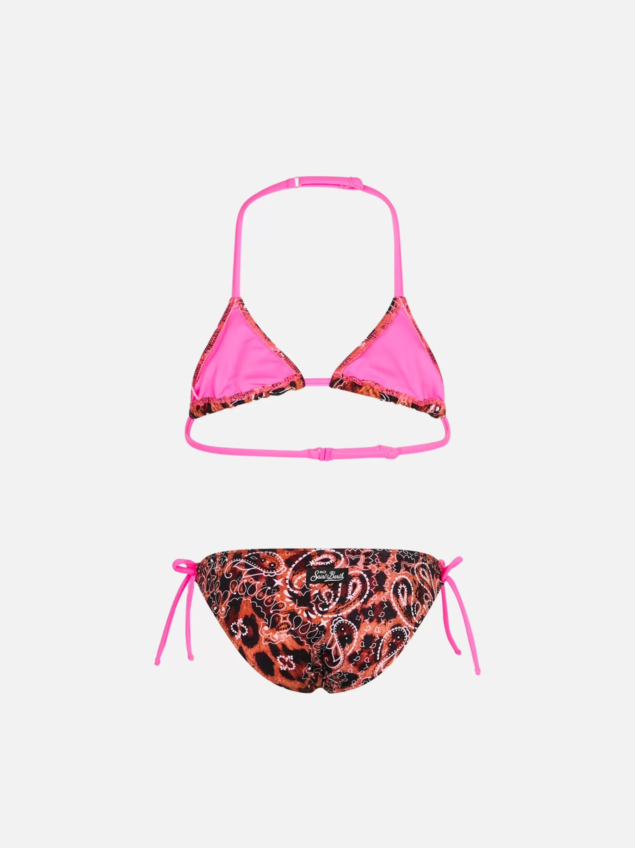 MC2 Saint Barth Girl triangle bikini with leo bandanna print Store