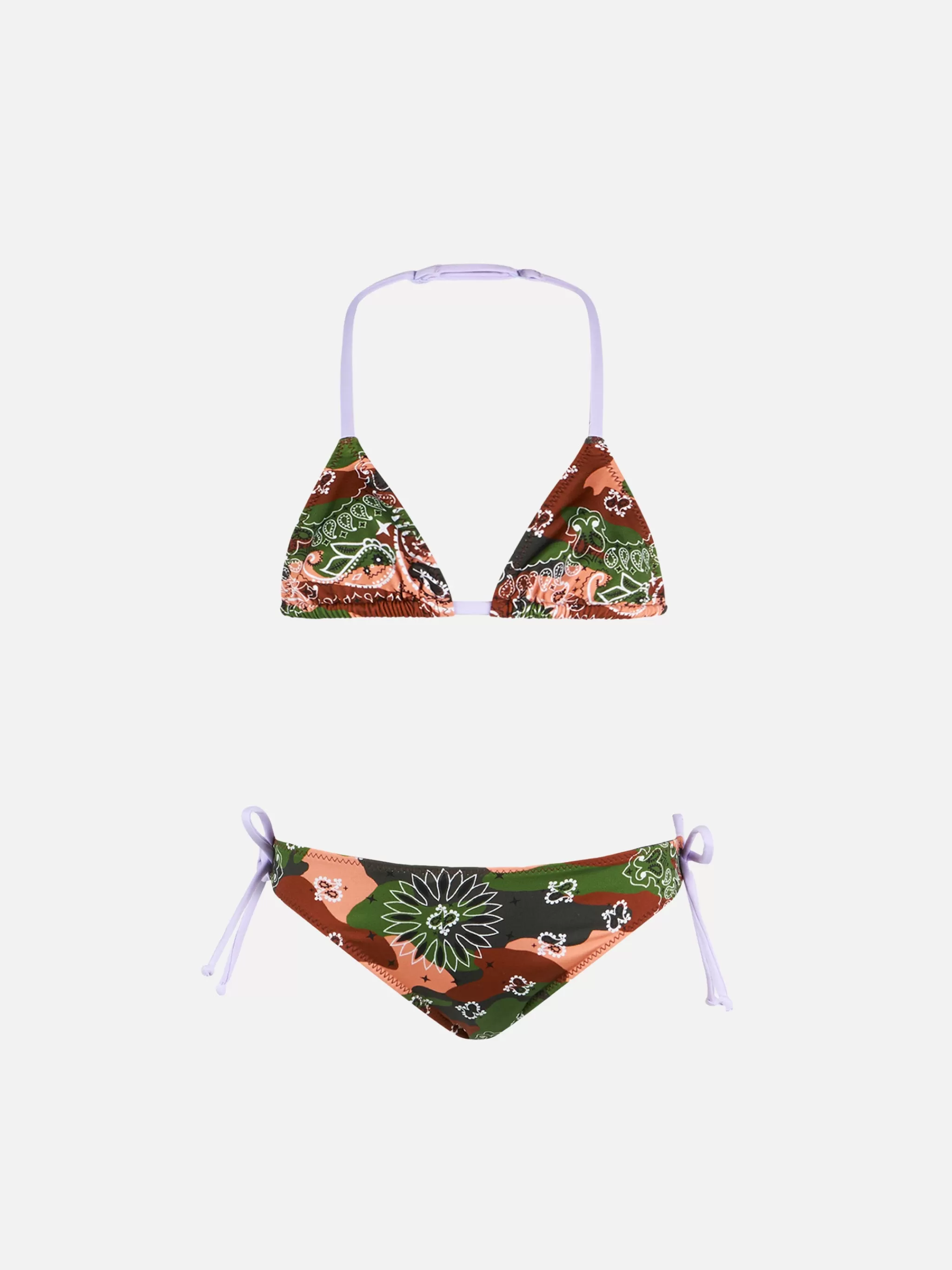 MC2 Saint Barth Girl triangle bikini with mimetic bandanna print Online