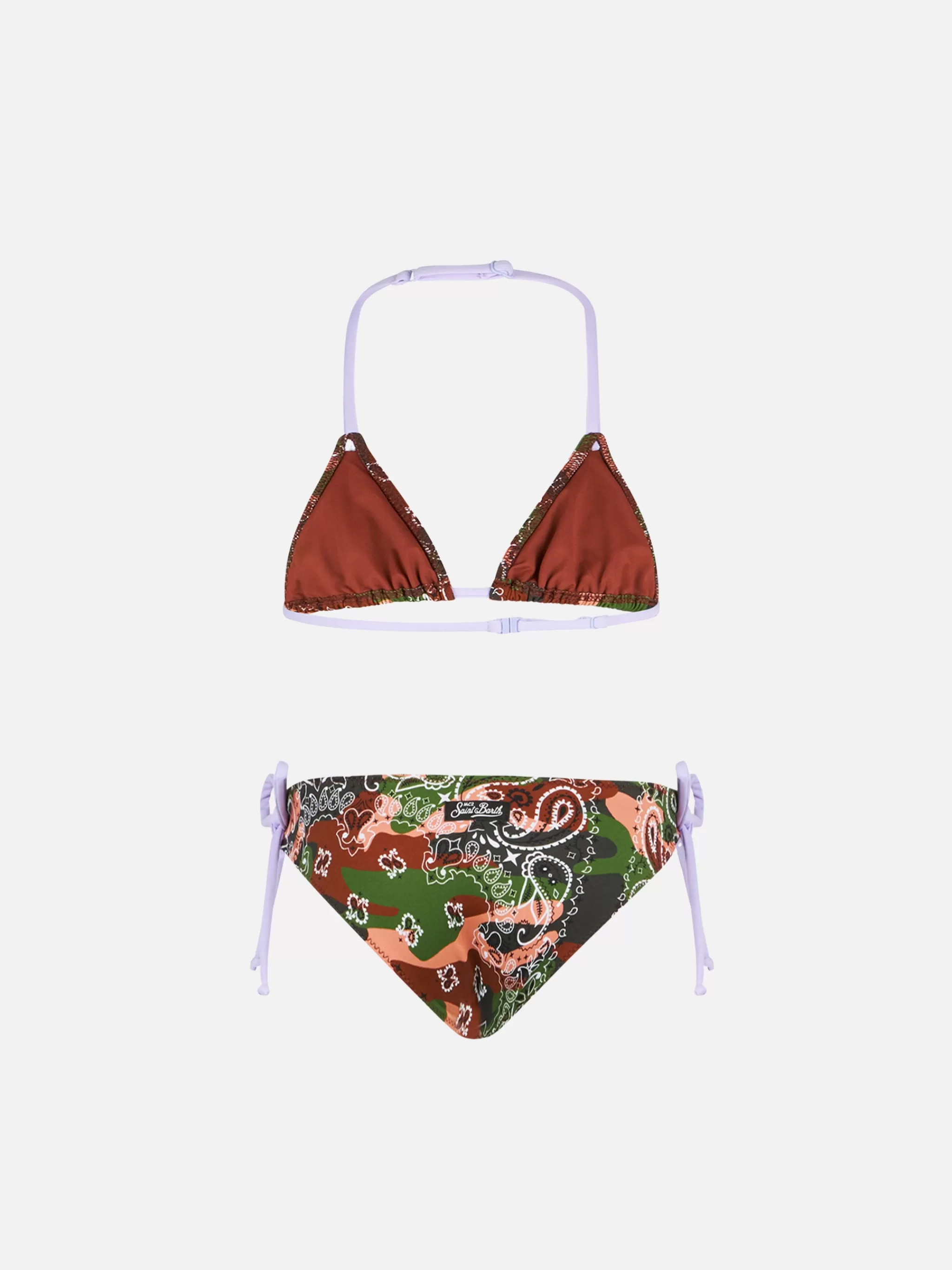 MC2 Saint Barth Girl triangle bikini with mimetic bandanna print Online