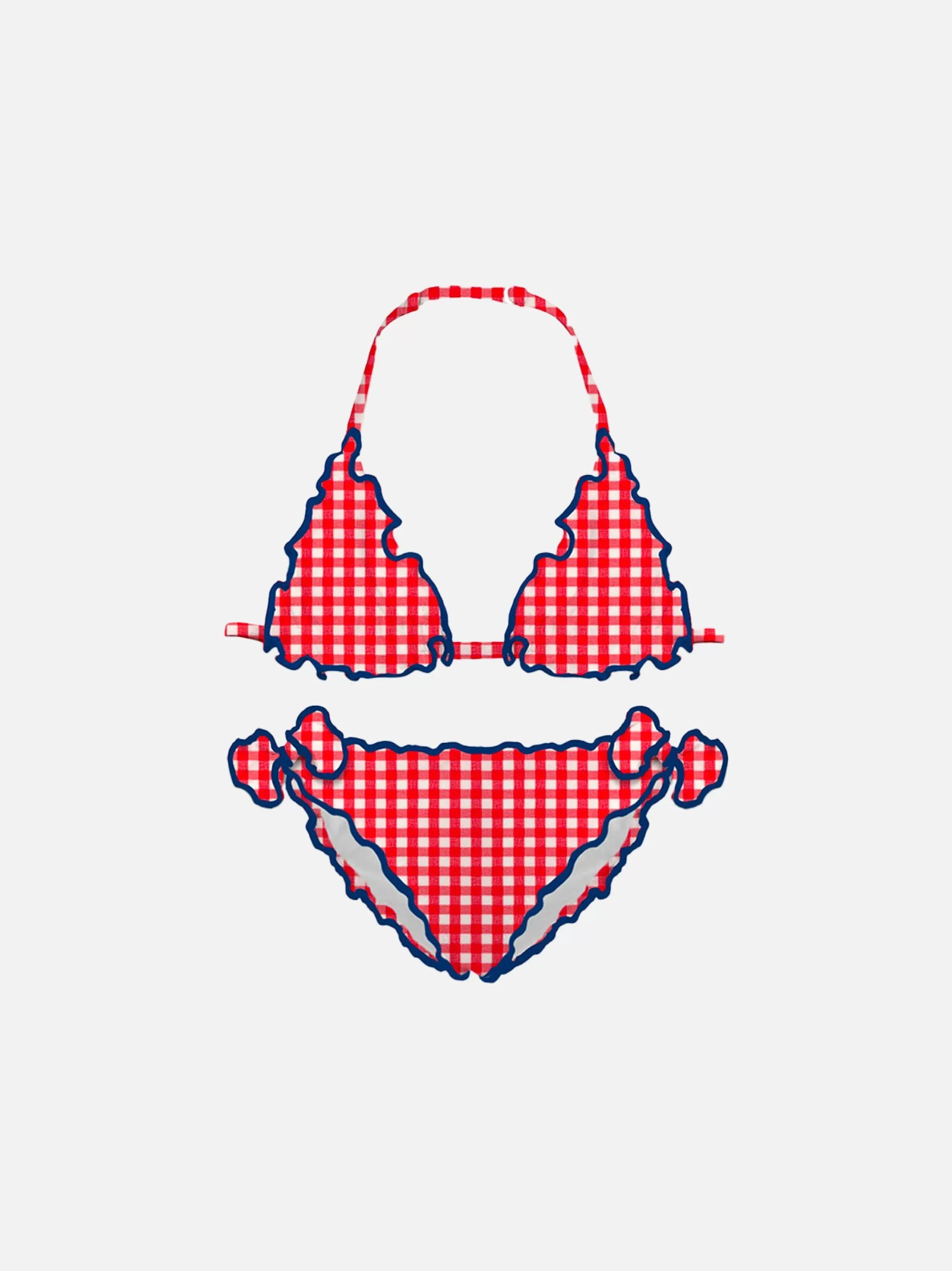 MC2 Saint Barth Girl triangle bikini with red gingham print Best