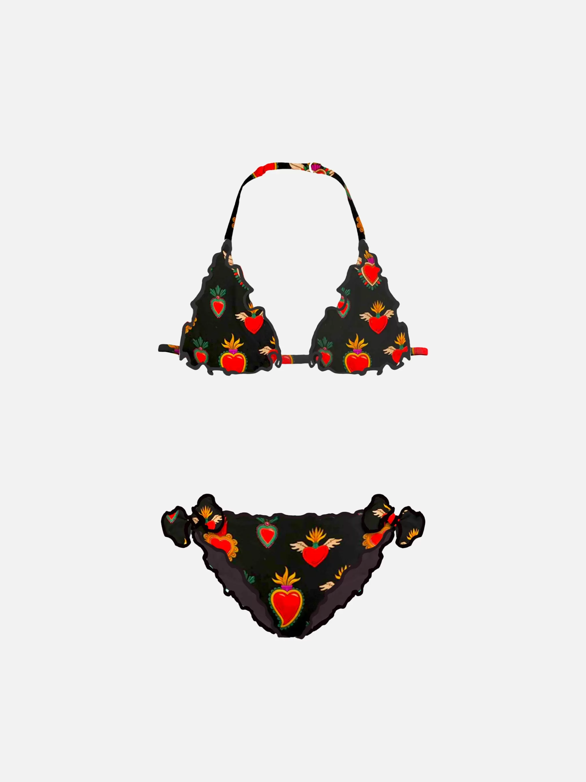 MC2 Saint Barth Girl triangle bikini with sacred heart print Sale