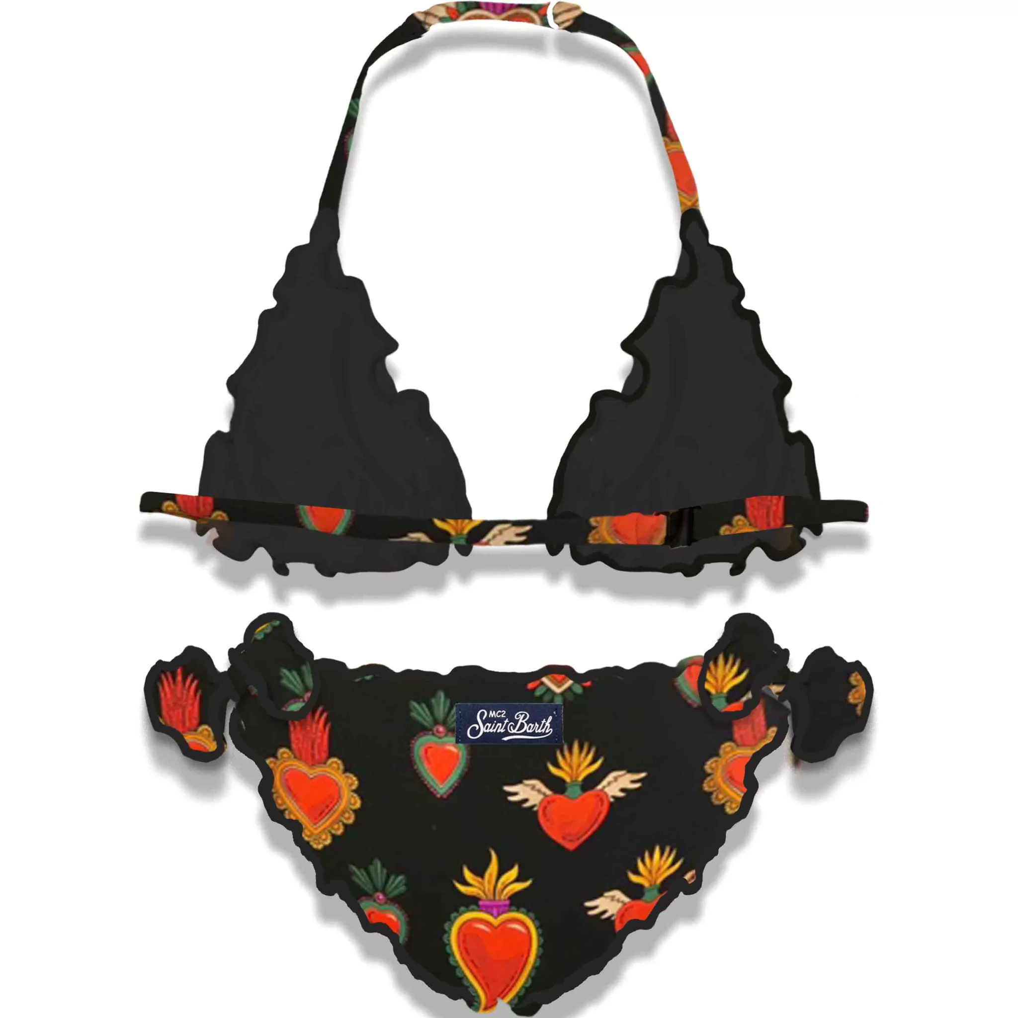 MC2 Saint Barth Girl triangle bikini with sacred heart print Sale