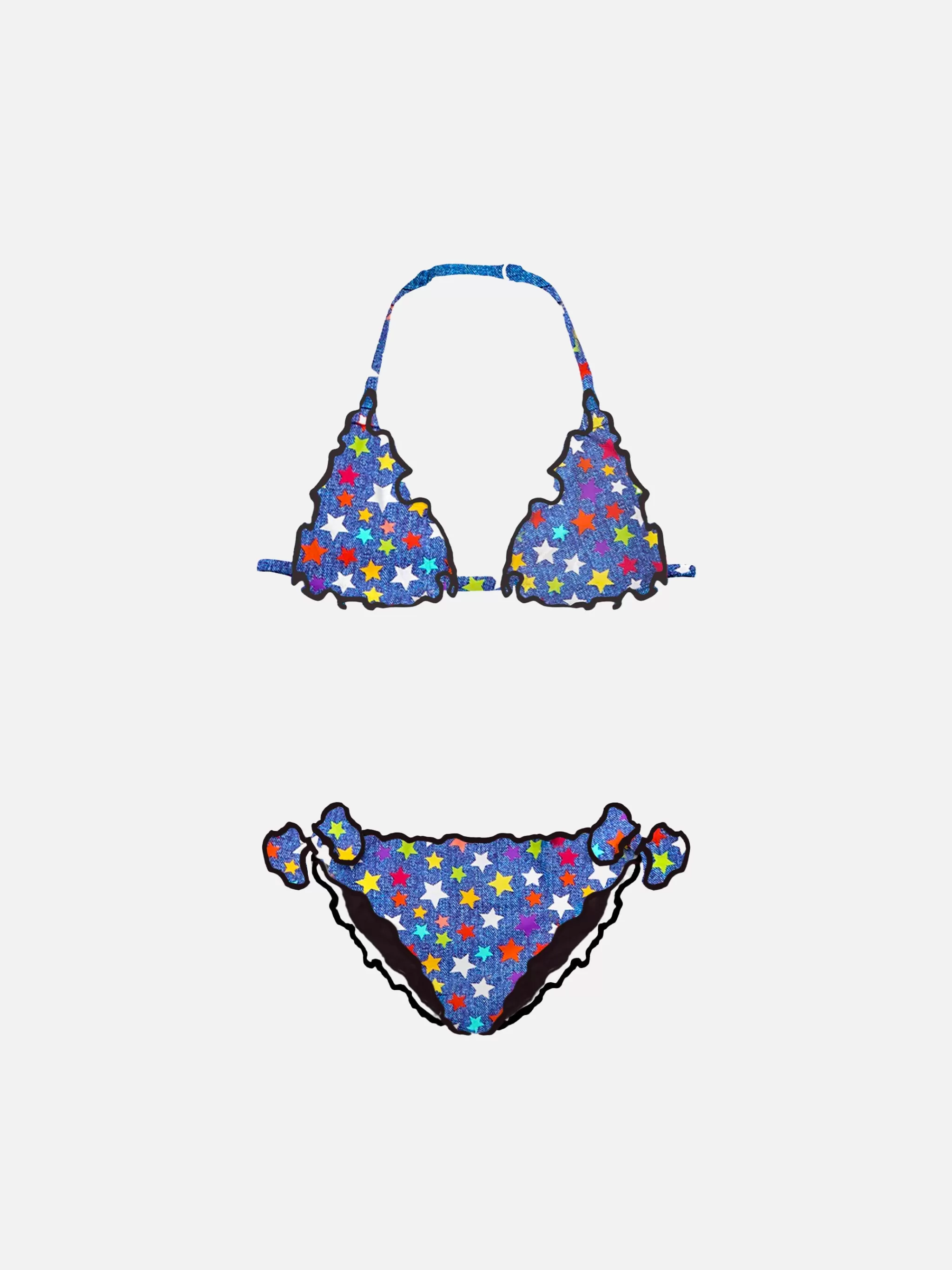 MC2 Saint Barth Girl triangle bikini with star print New