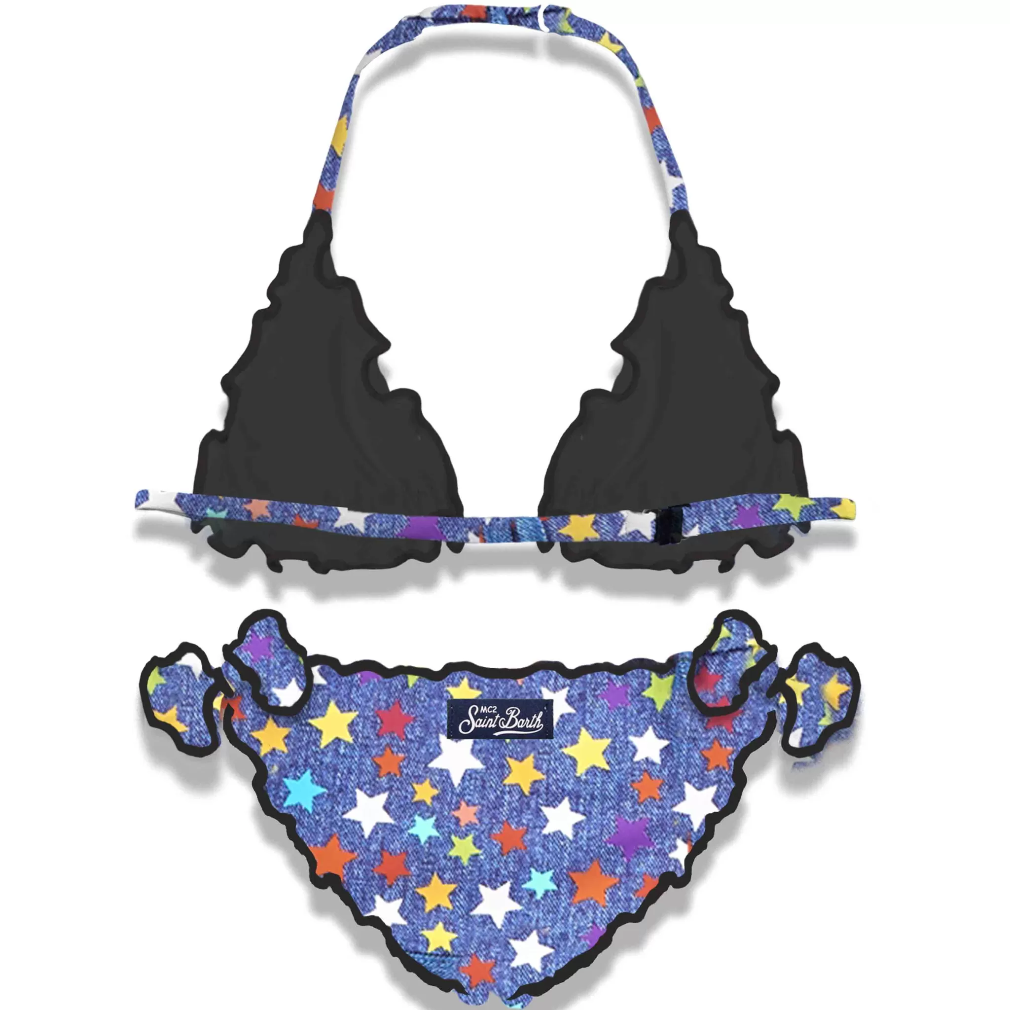 MC2 Saint Barth Girl triangle bikini with star print New