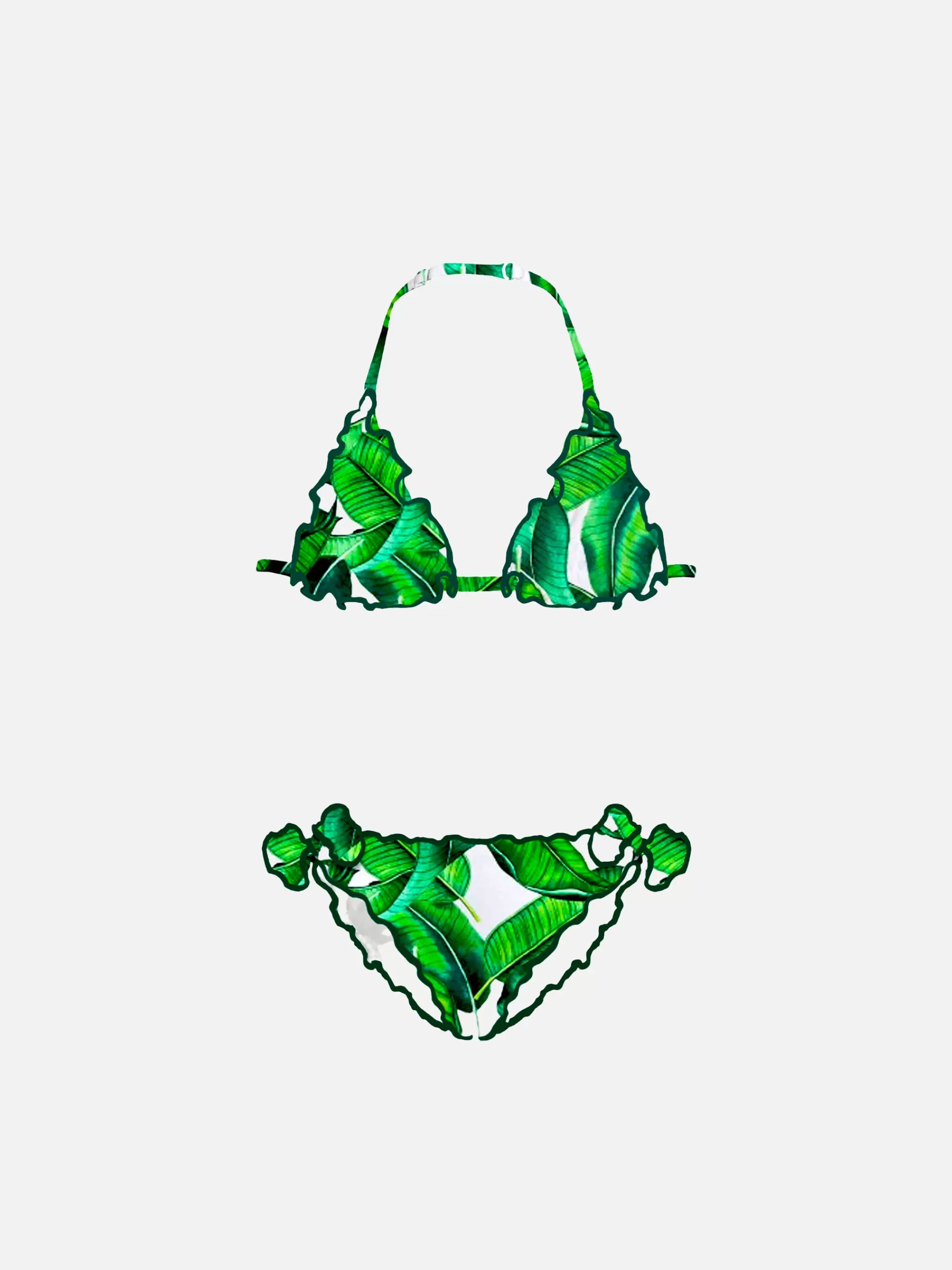 MC2 Saint Barth Girl triangle bikini with tropical print Cheap