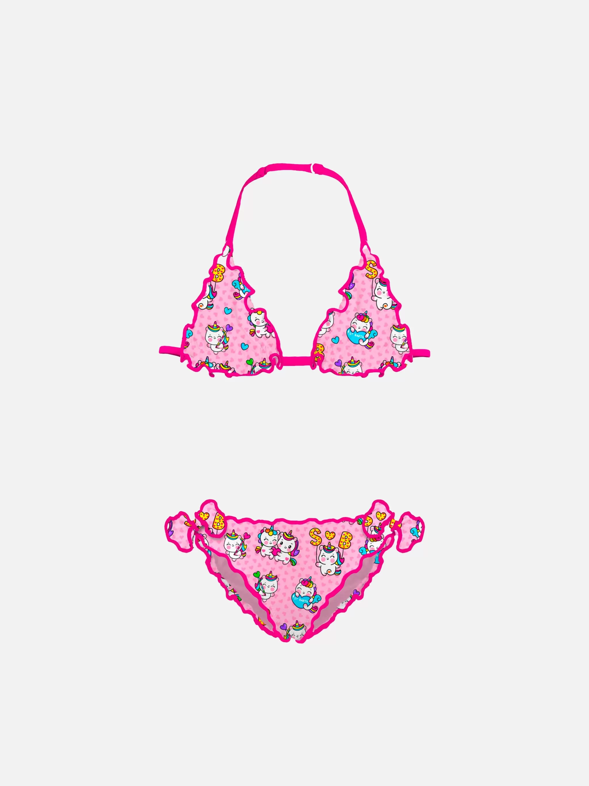 MC2 Saint Barth Girl triangle bikini with unicorn print Clearance