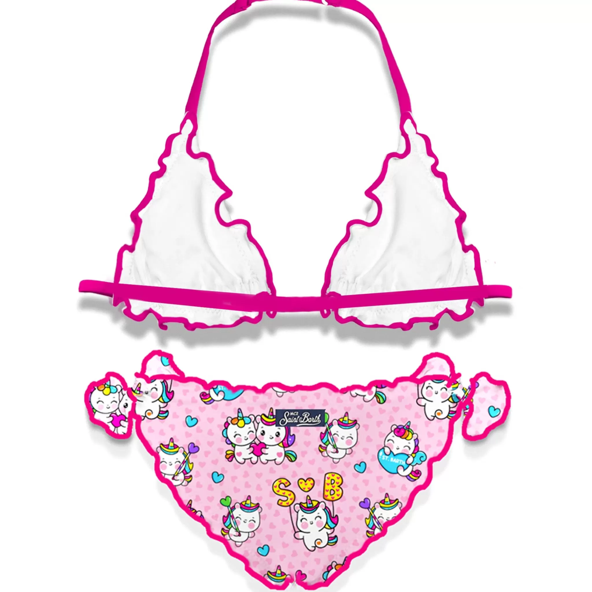 MC2 Saint Barth Girl triangle bikini with unicorn print Clearance