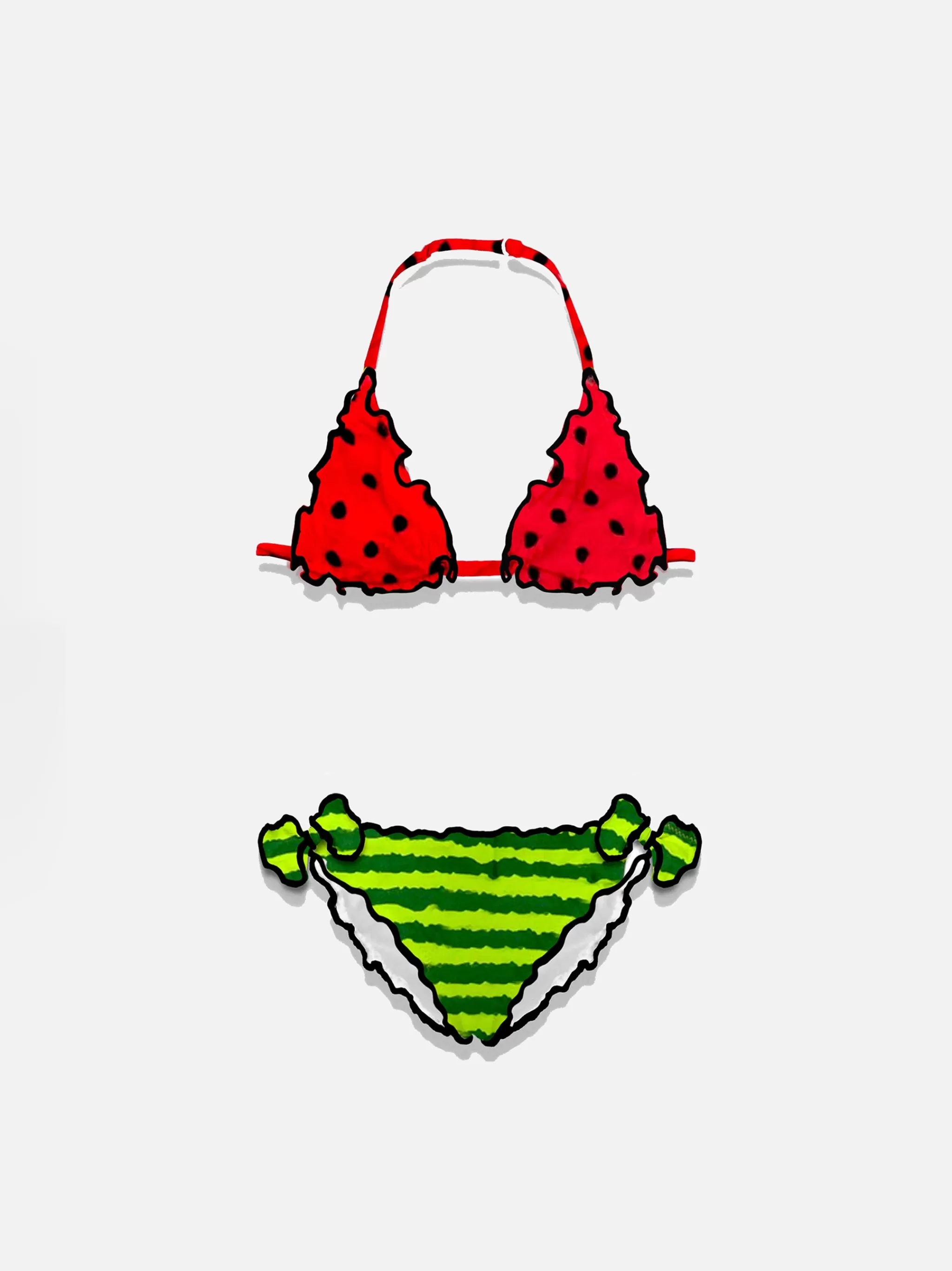 MC2 Saint Barth Girl triangle bikini with watermelon print Cheap