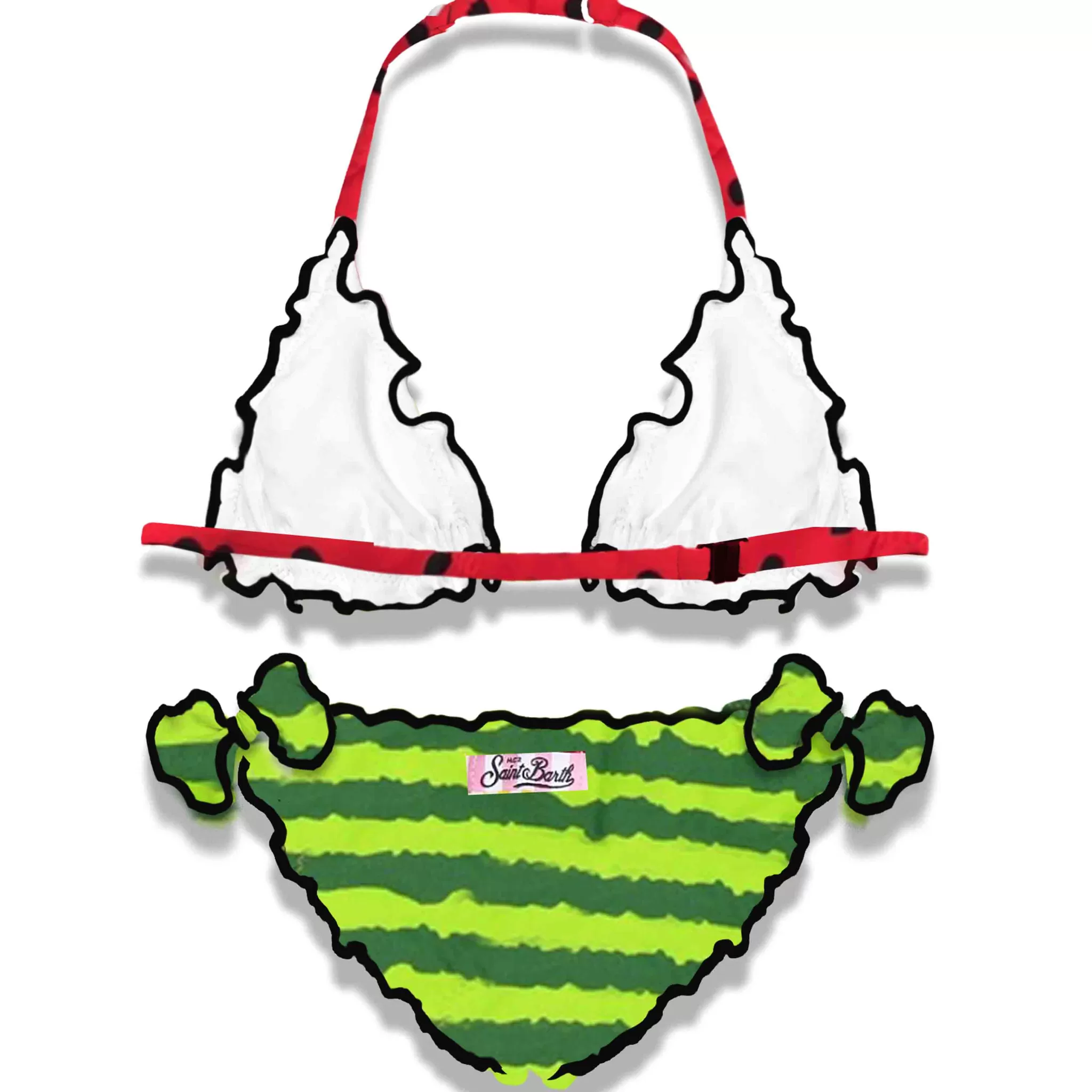 MC2 Saint Barth Girl triangle bikini with watermelon print Cheap