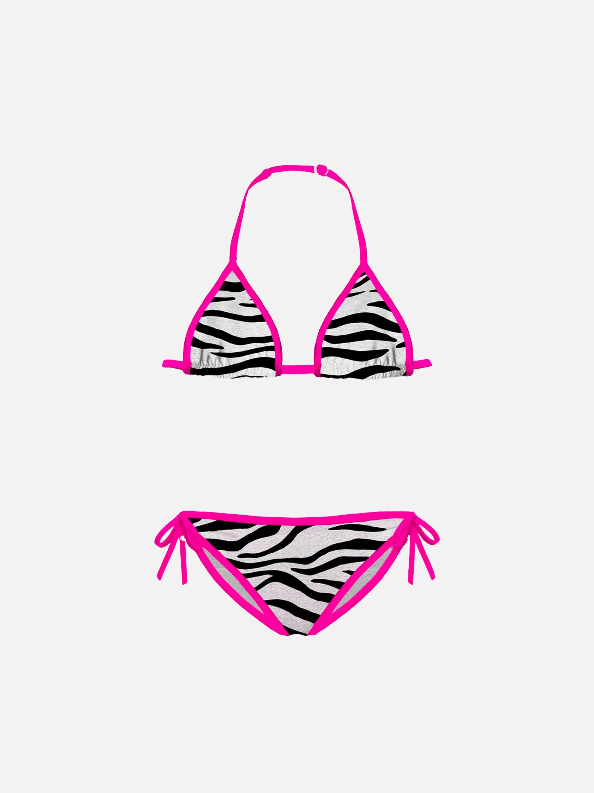 MC2 Saint Barth Girl triangle bikini with zebra print Shop