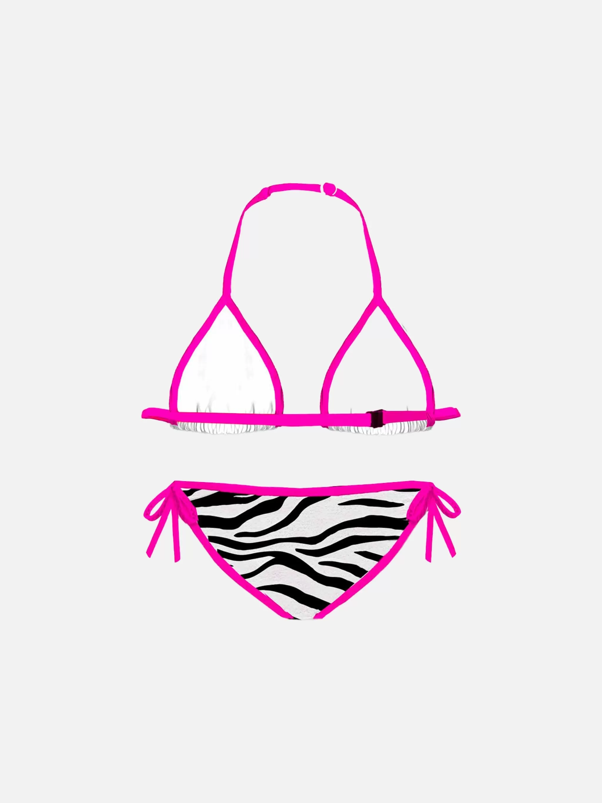 MC2 Saint Barth Girl triangle bikini with zebra print Shop