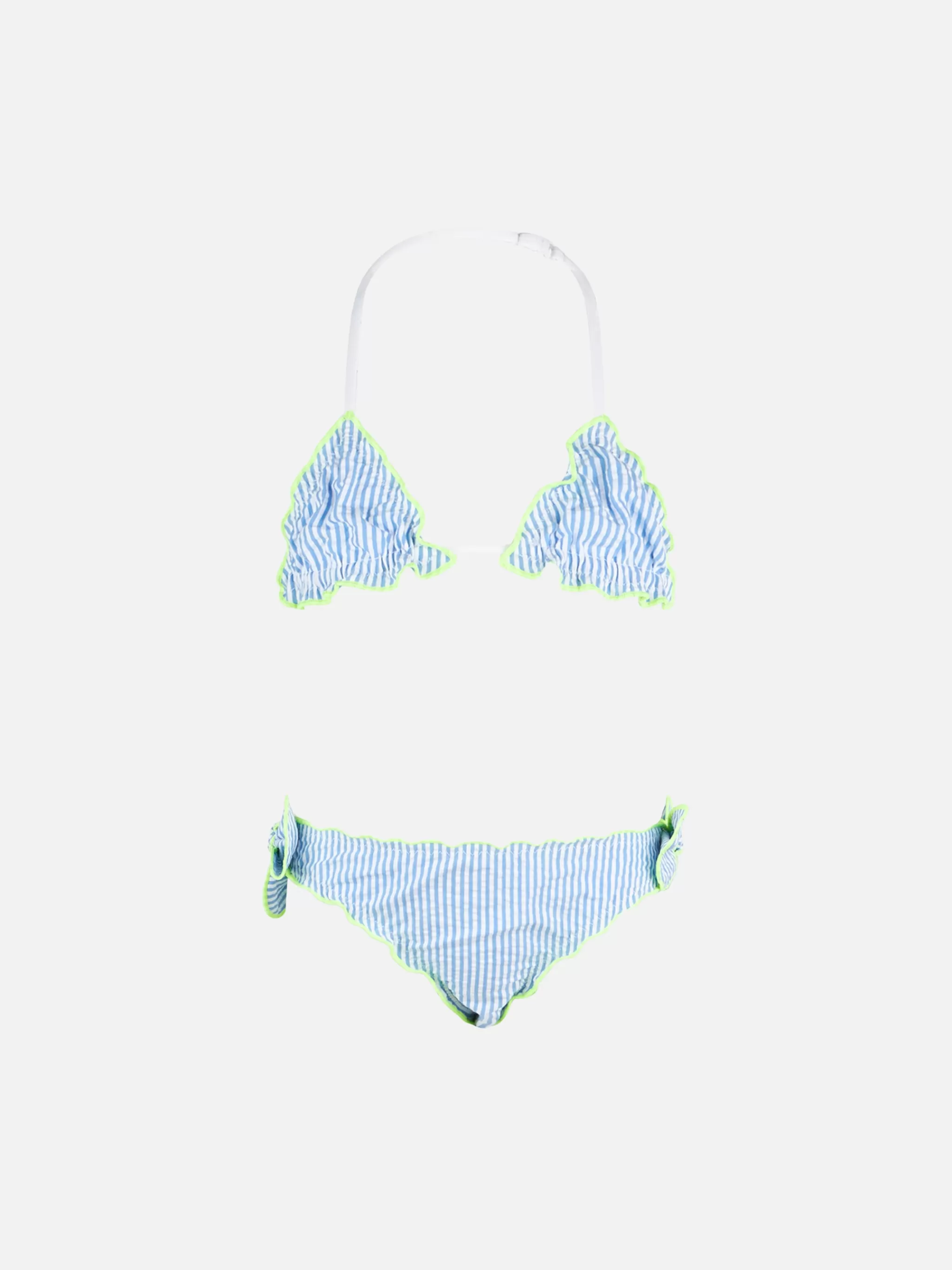 MC2 Saint Barth Girl triangle seersucker bikini with stripes Best