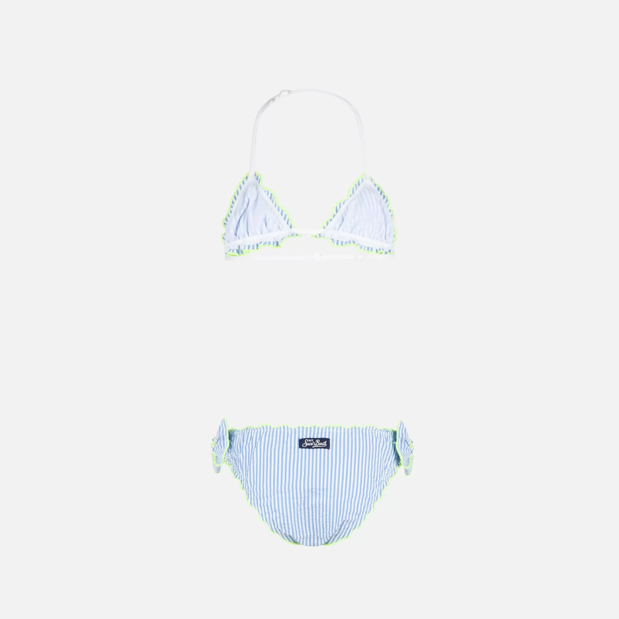 MC2 Saint Barth Girl triangle seersucker bikini with stripes Best