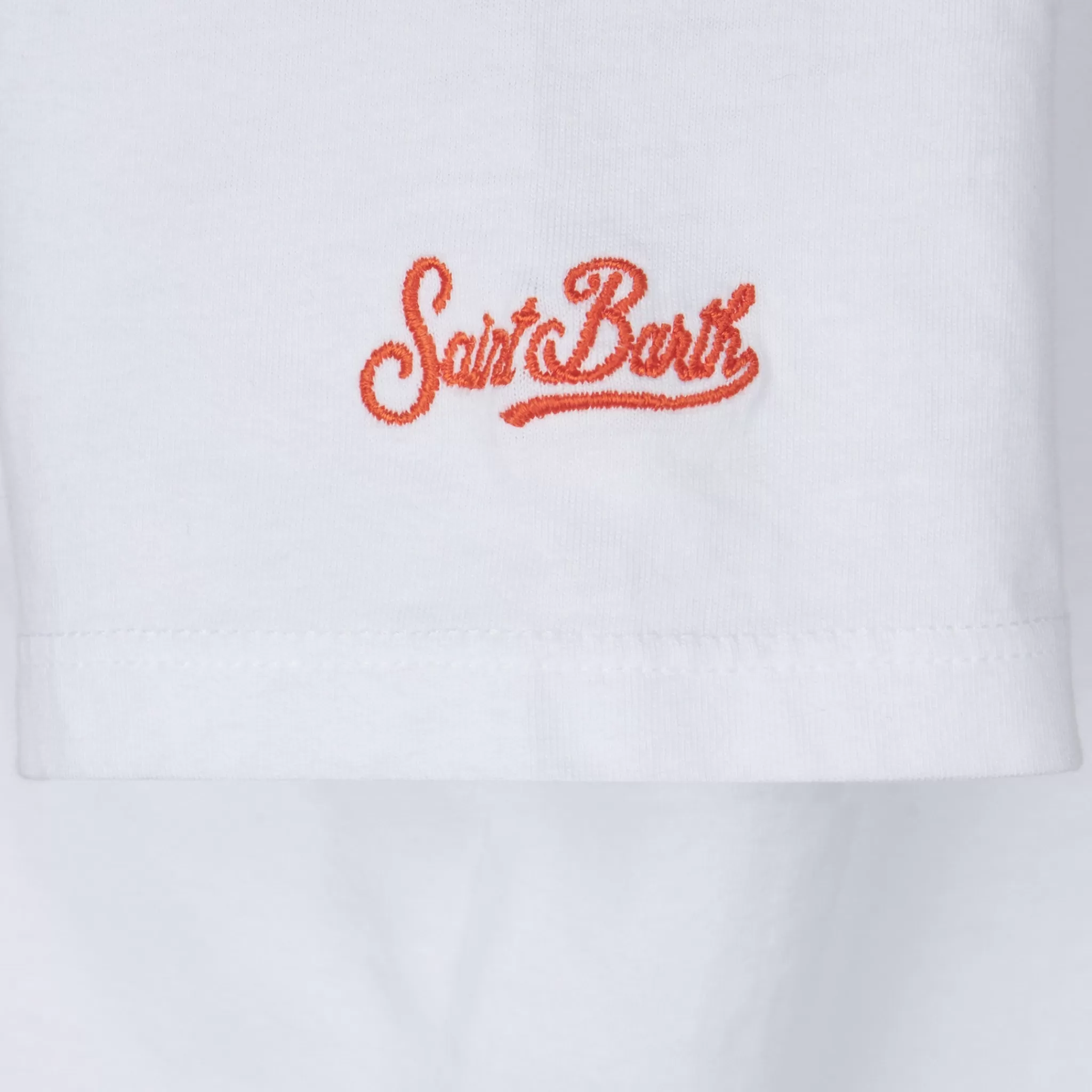 MC2 Saint Barth Girl t-shirt with daisy embroidery and patch Flash Sale