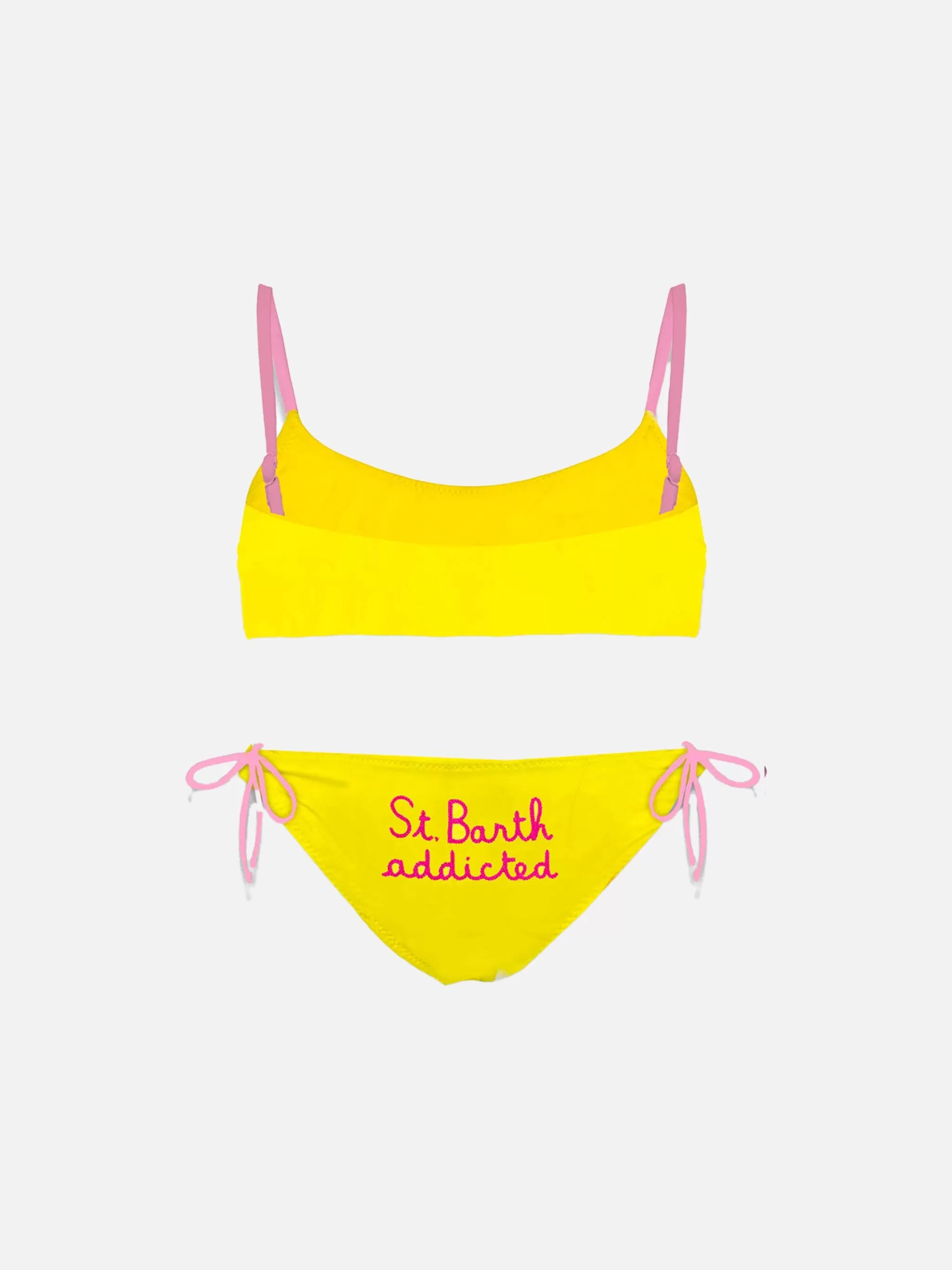 MC2 Saint Barth Girl's bralette bikini with St. Barth addicted embroidery Online