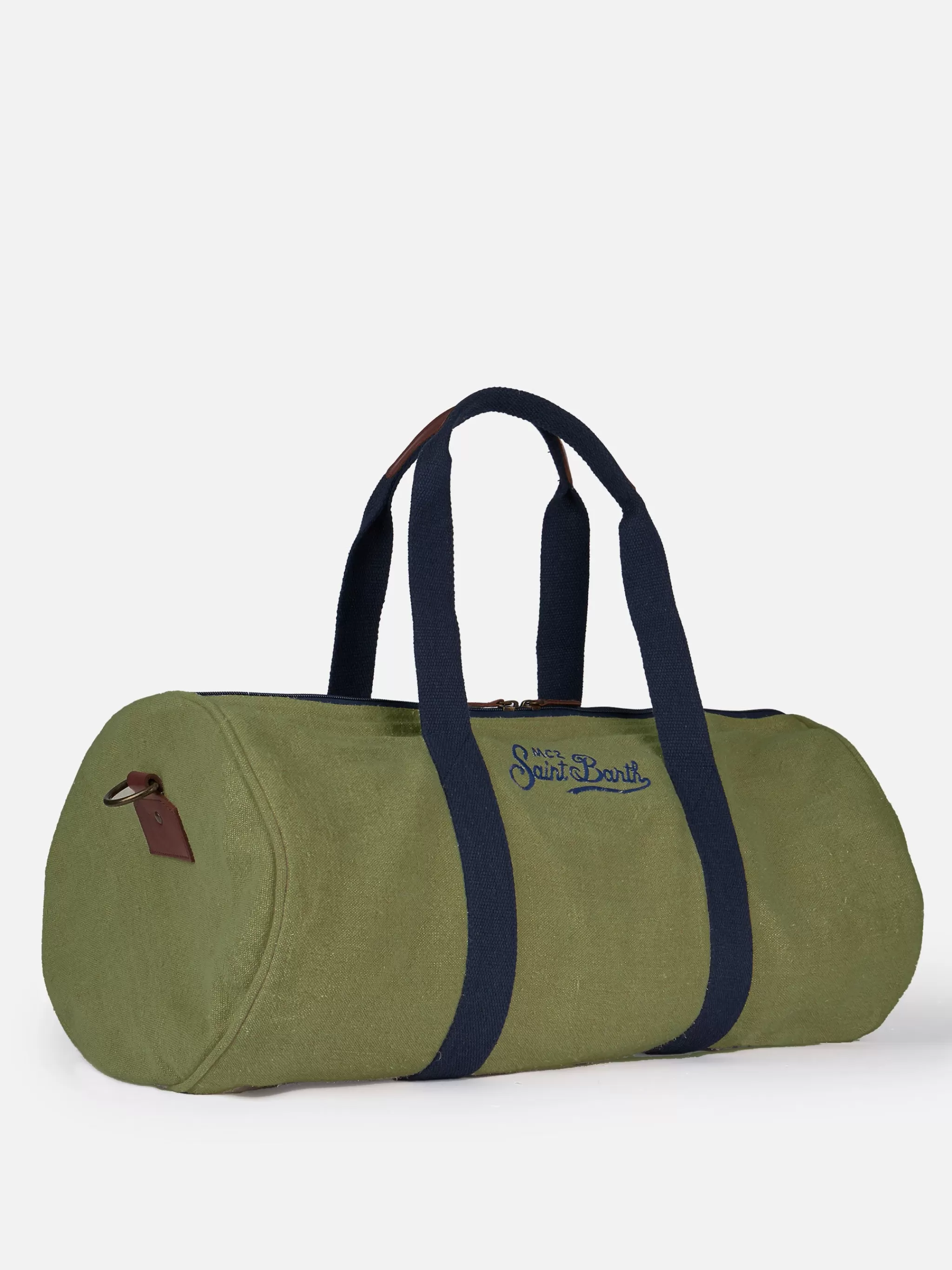 MC2 Saint Barth Green linen travel duffle bag Jetleg Hot