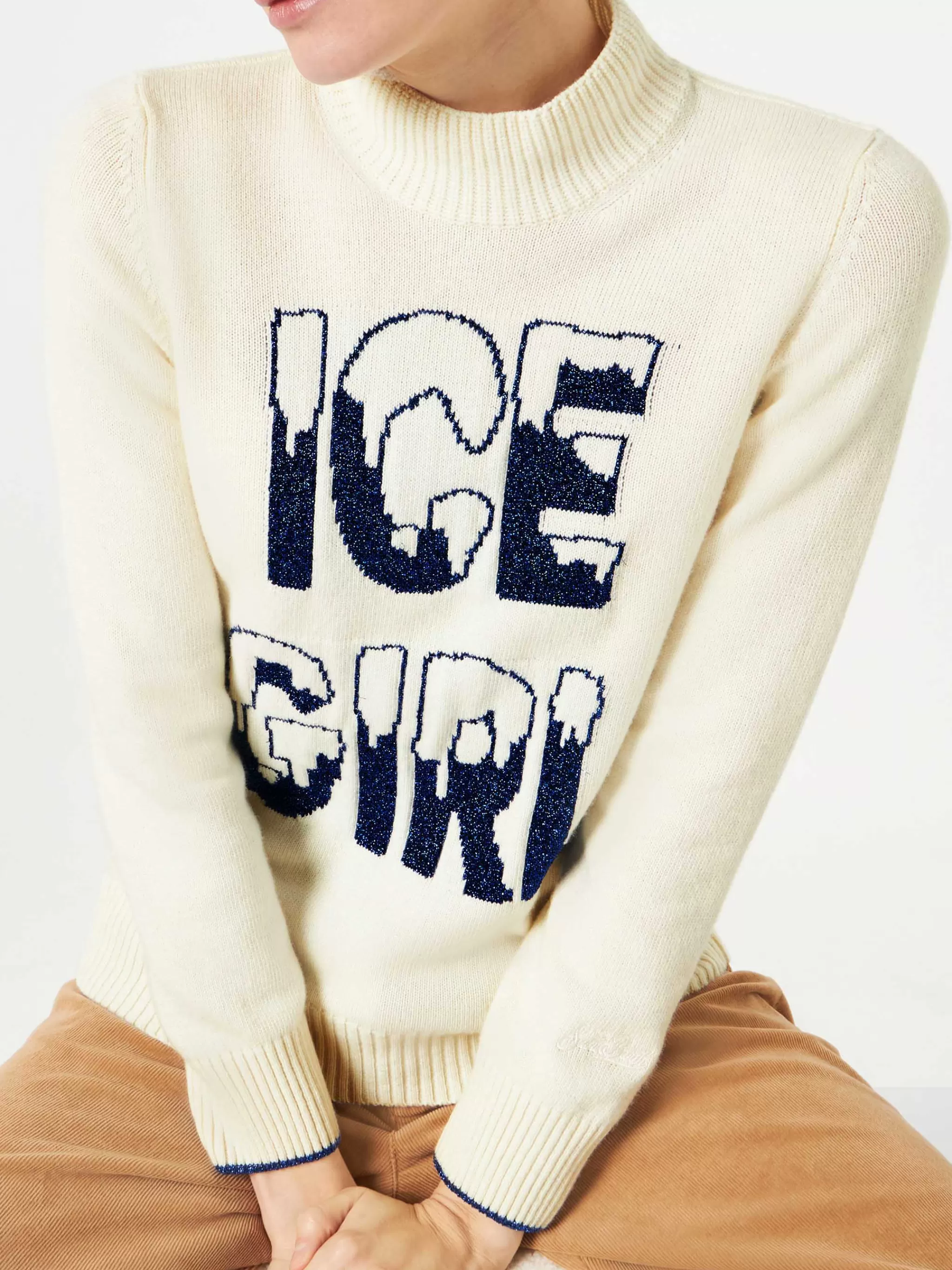 MC2 Saint Barth Half turtleneck sweater Ice Girl lurex graphic Hot