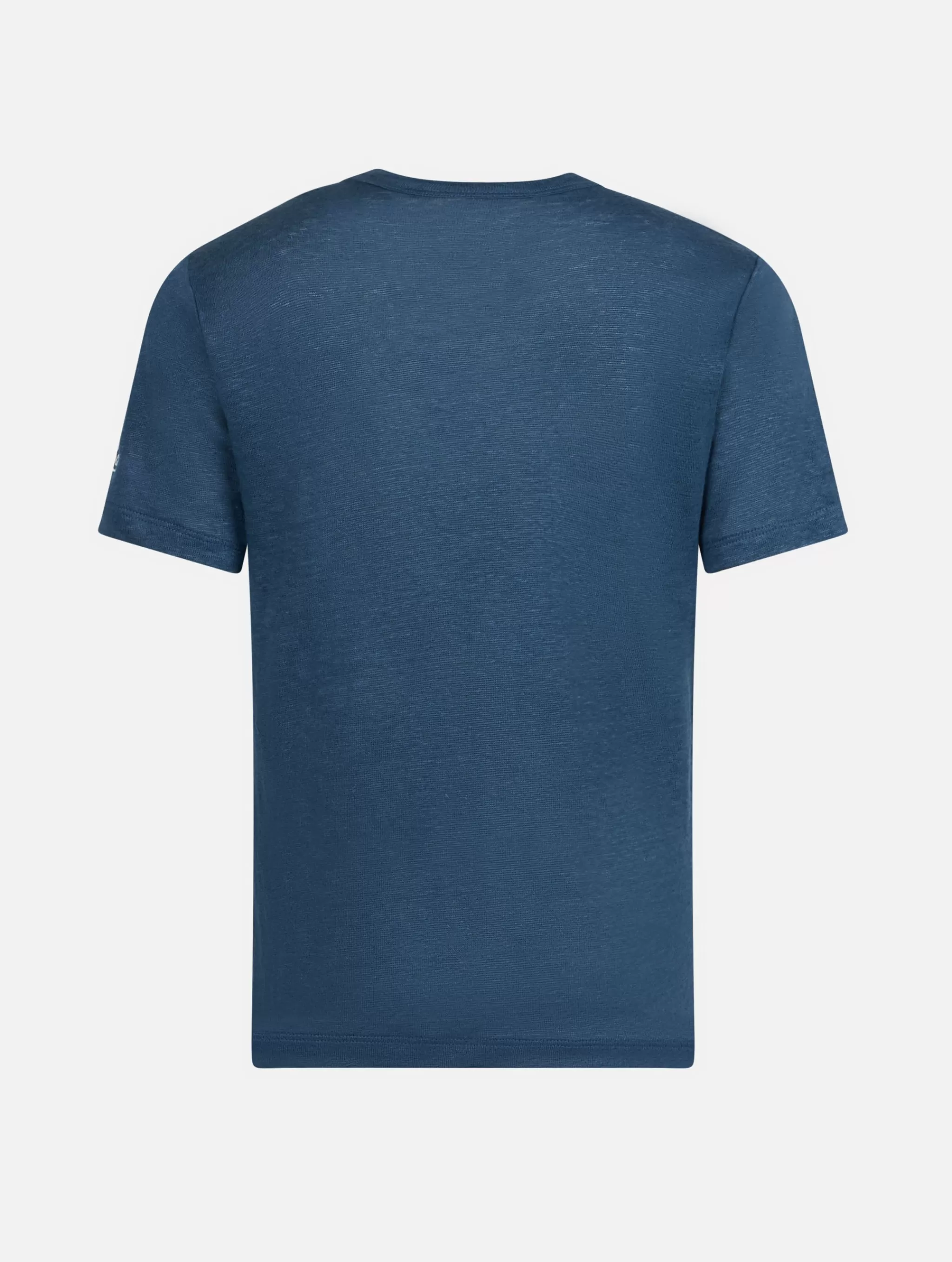 MC2 Saint Barth Kid marine blue linen jersey t-shirt Alex Online