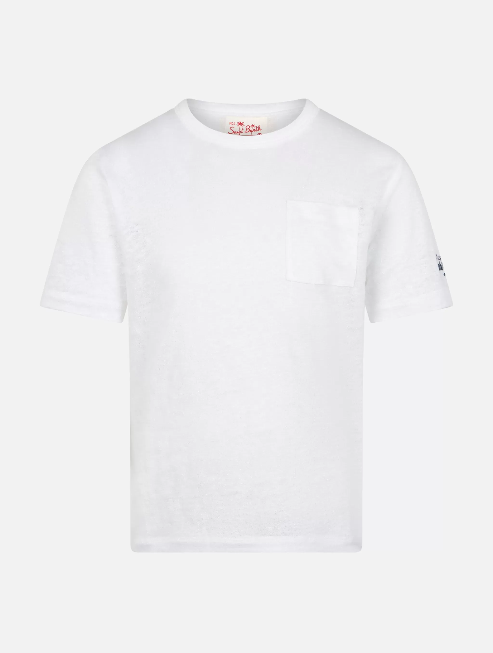 MC2 Saint Barth Kid off-white linen jersey t-shirt Alex Sale