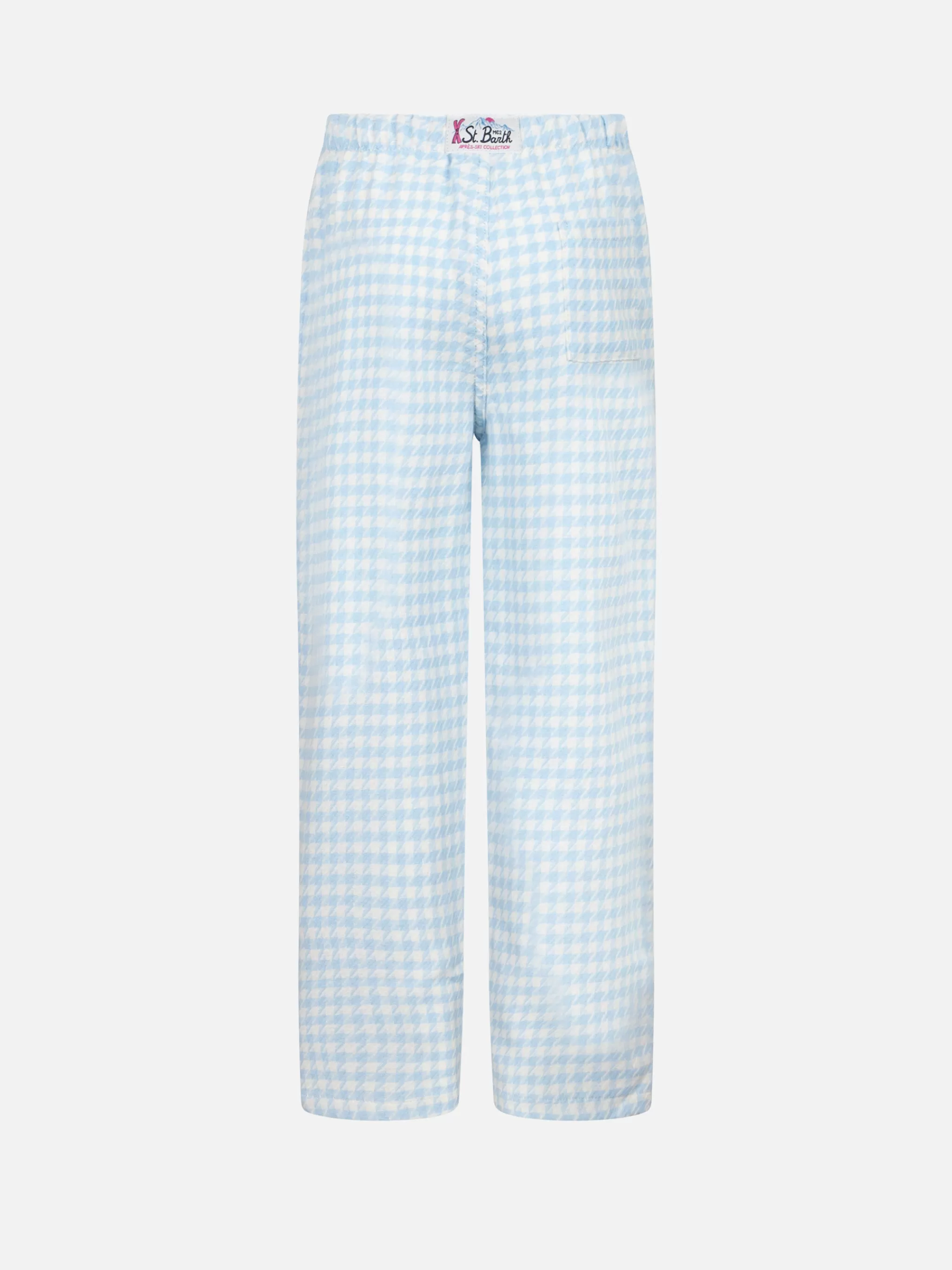 MC2 Saint Barth Kid pajama pants with pied de poule print Flash Sale