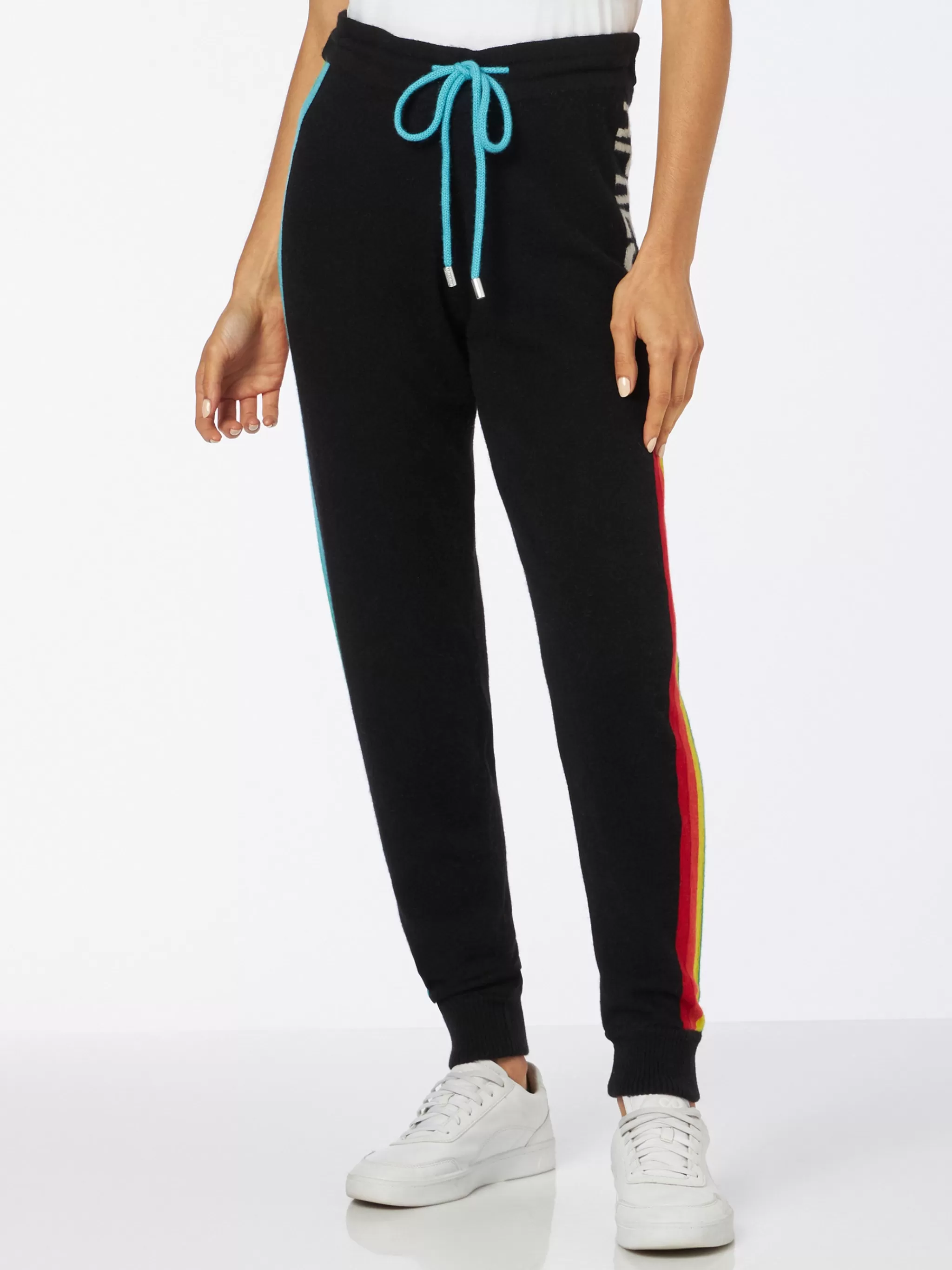 MC2 Saint Barth Knitted sweatpants with rainbow intarsia Outlet