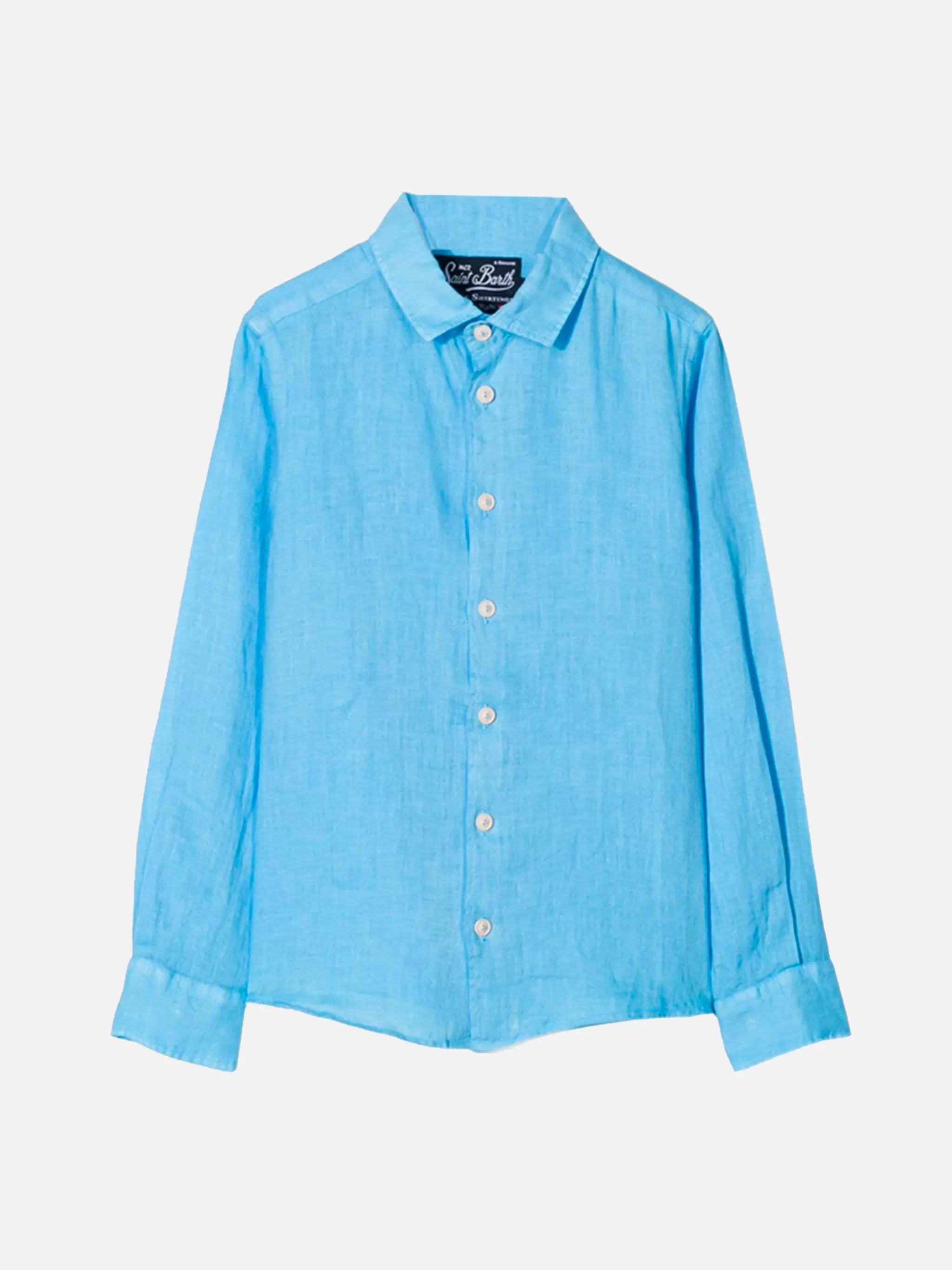 MC2 Saint Barth Light blue Linen shirt Boy Flash Sale