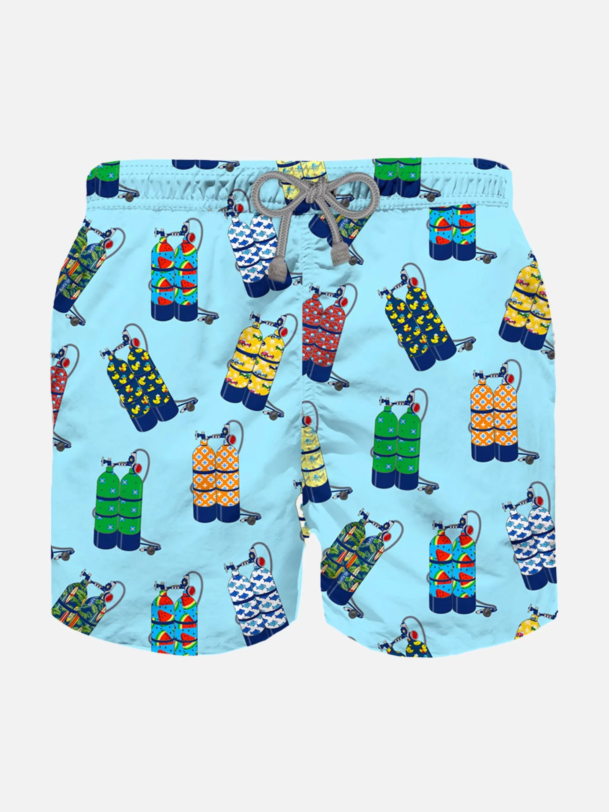 MC2 Saint Barth Light blue scuba print boy swim shorts Sale