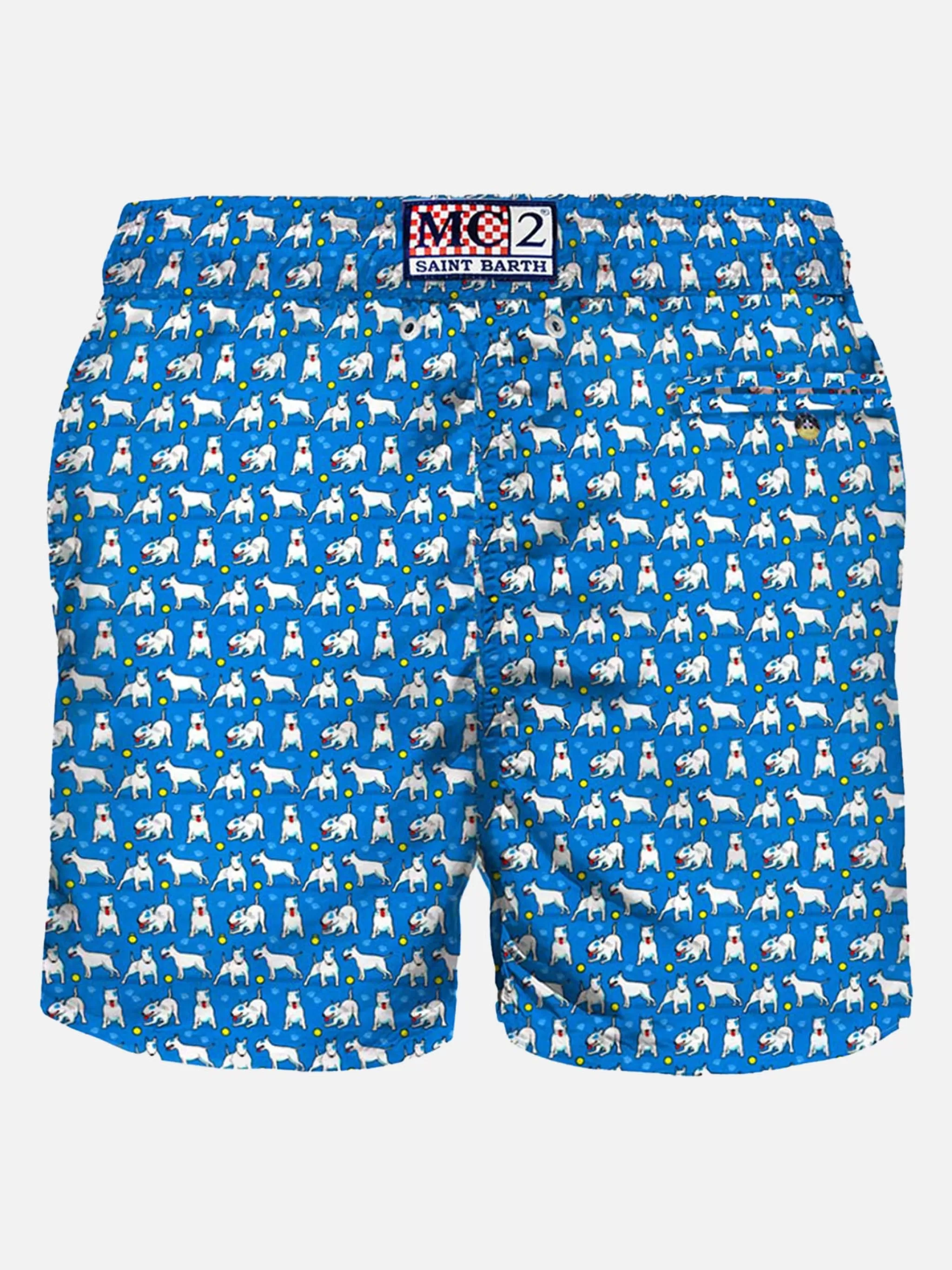 MC2 Saint Barth Light fabric man swim shorts bull terrier print New