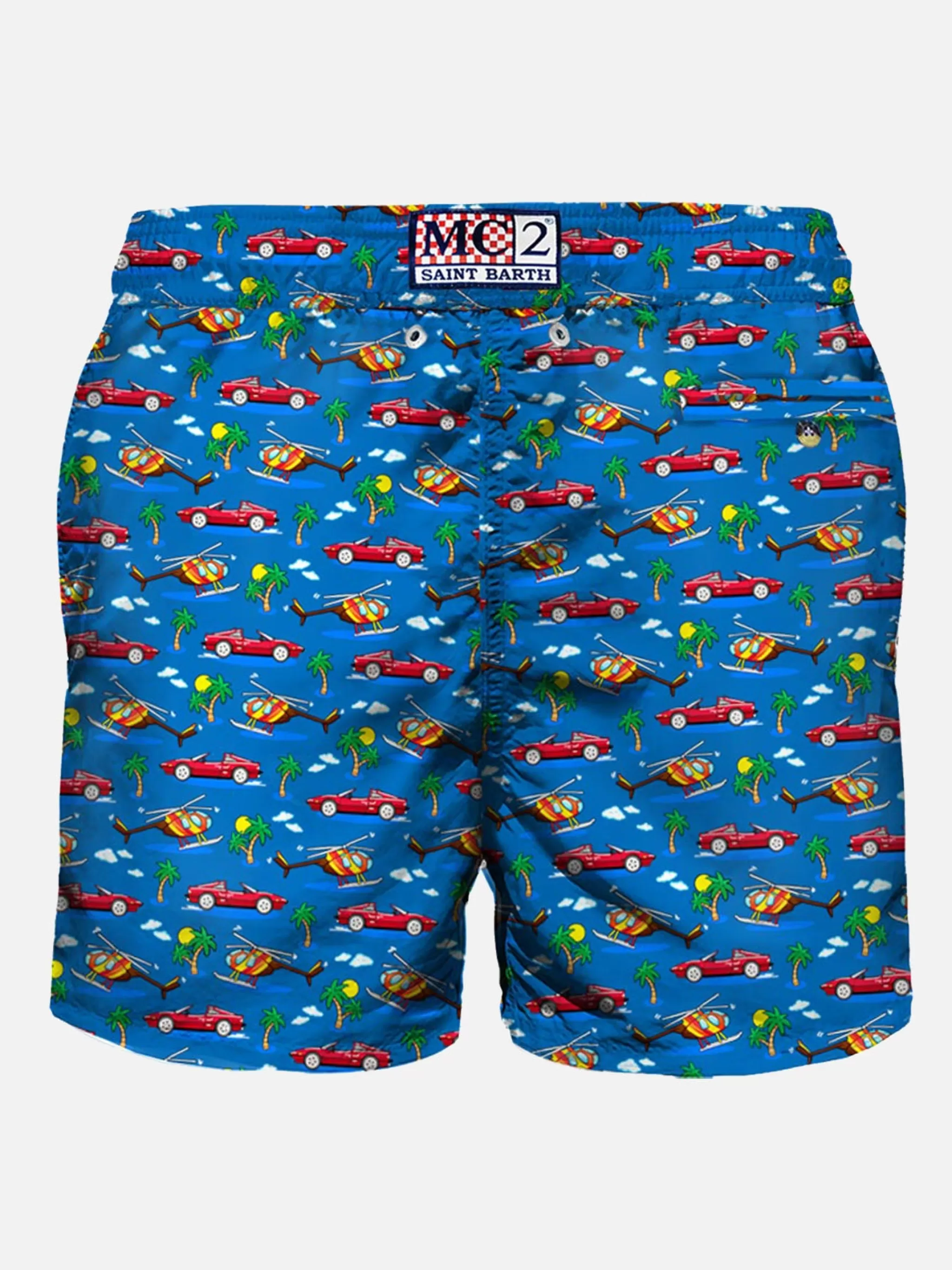 MC2 Saint Barth Light fabric man swim shorts cars print Shop