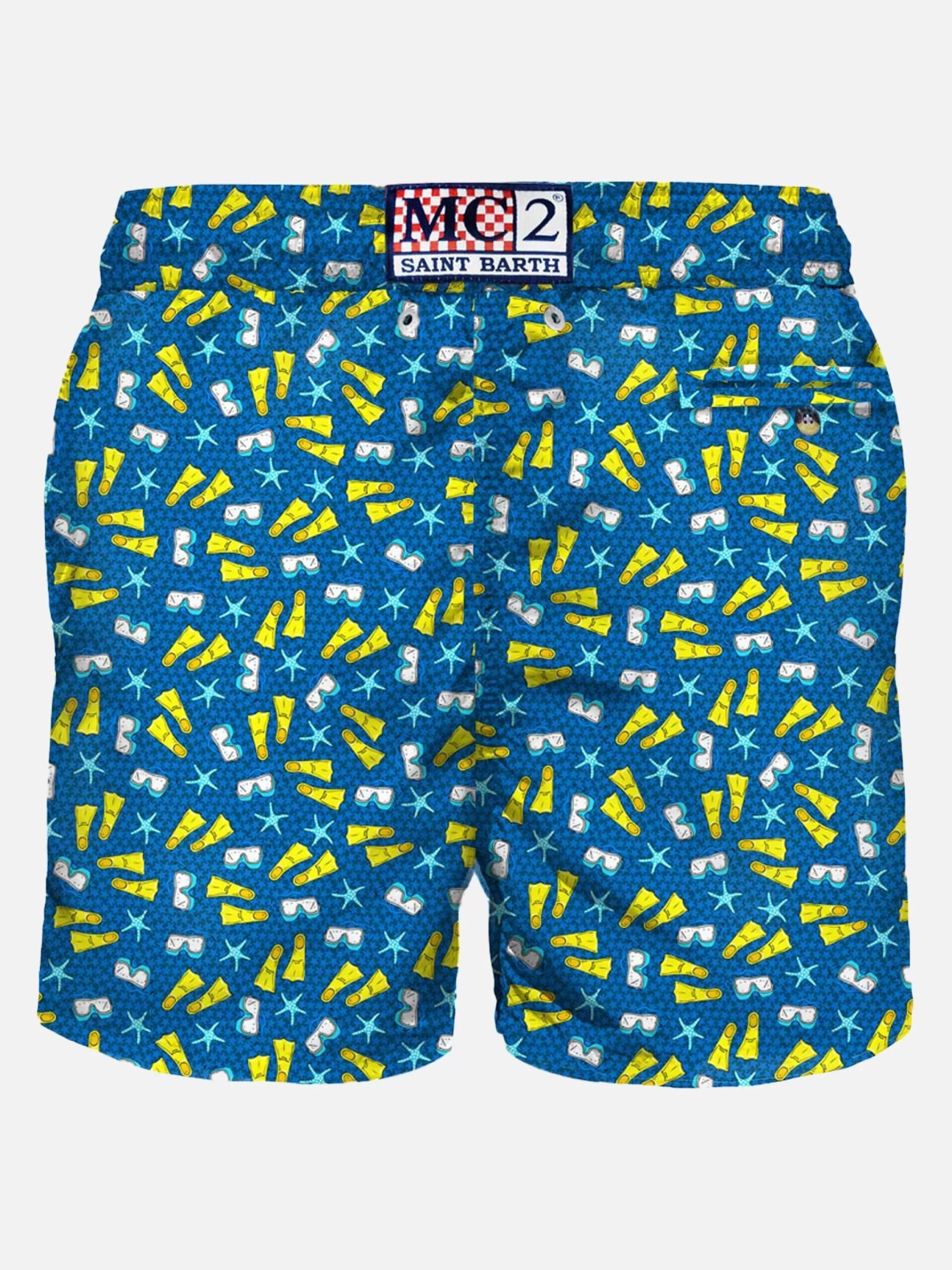 MC2 Saint Barth Light fabric man swim shorts snorkeling print Clearance