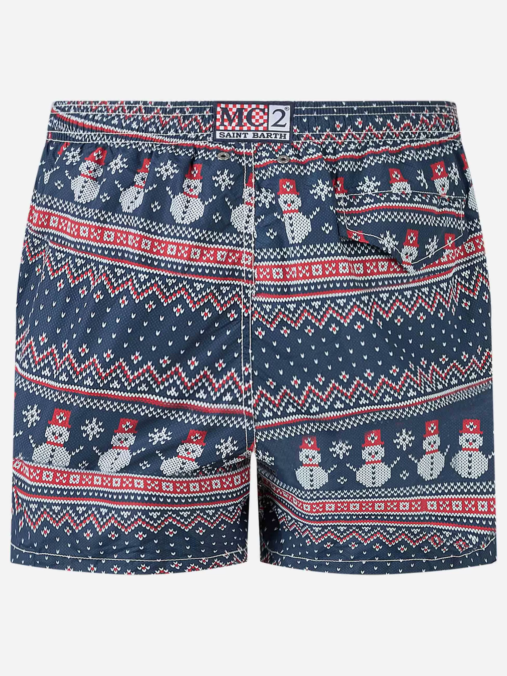 MC2 Saint Barth Light fabric man swim shorts snowman print Flash Sale