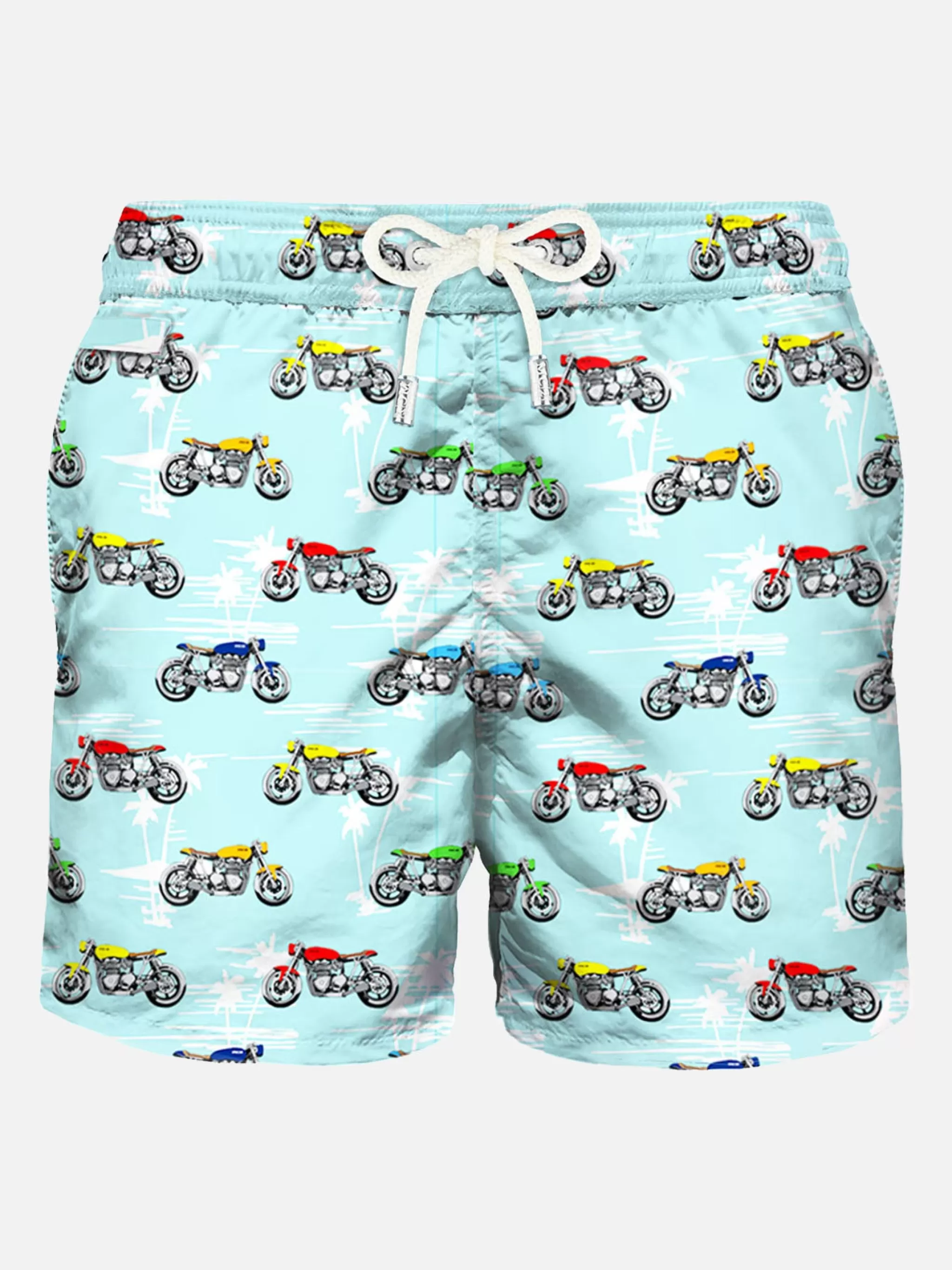 MC2 Saint Barth Light fabric swim shorts motorbike print Flash Sale