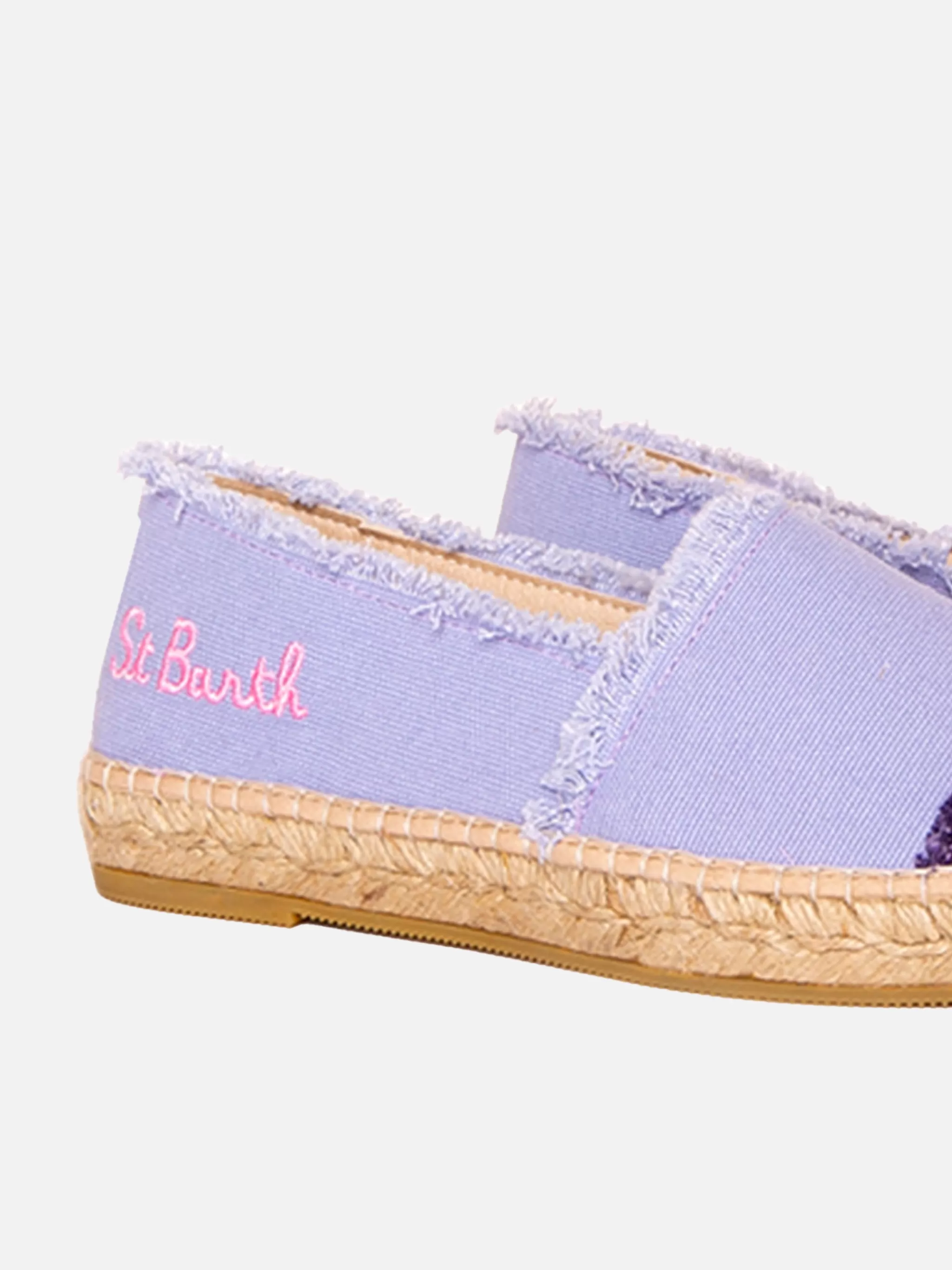 MC2 Saint Barth Lilac canvas espadrillas with embroidery Cheap