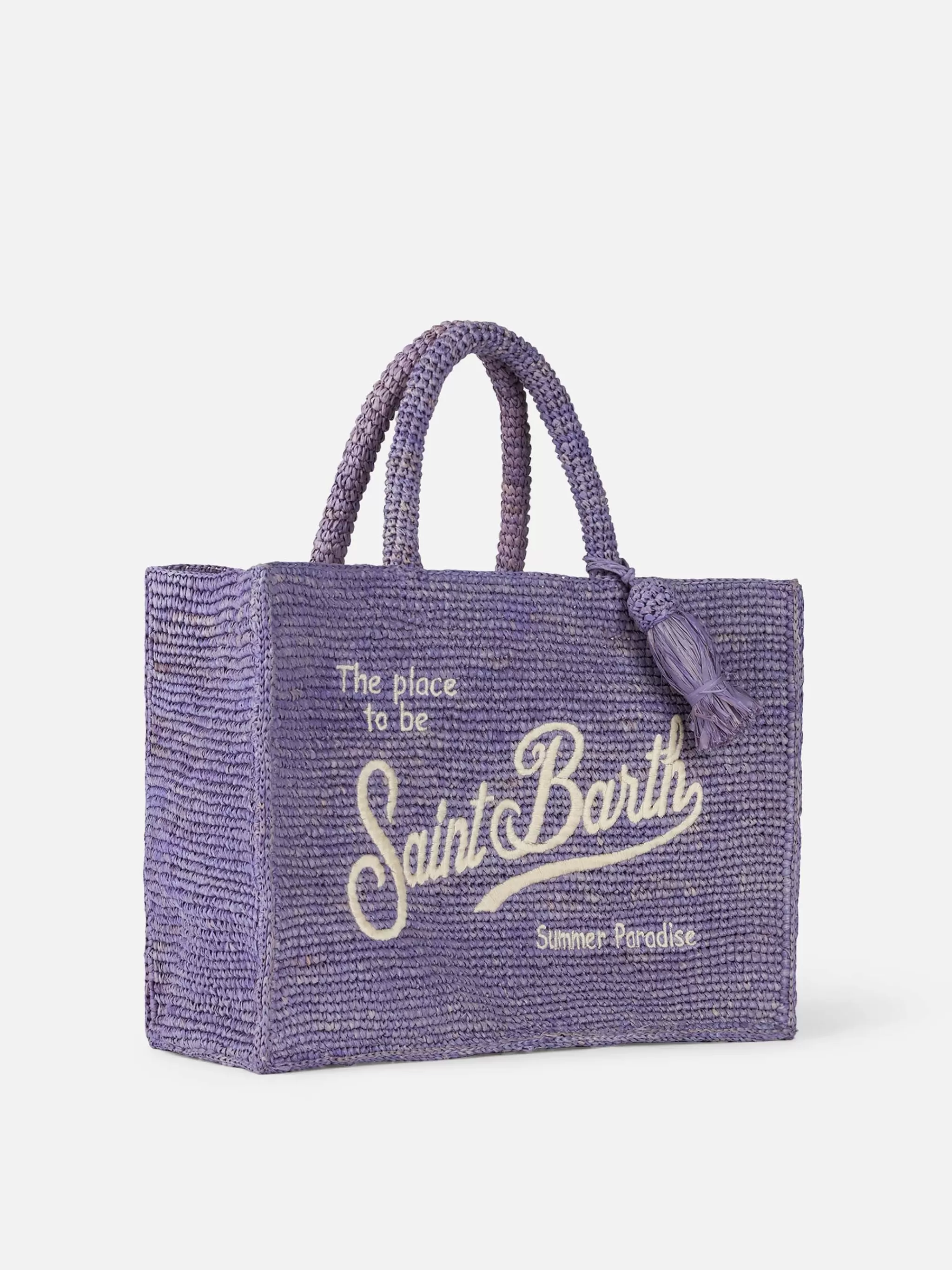 MC2 Saint Barth Lilac Colette Raffia handbag with embroidery Best Sale