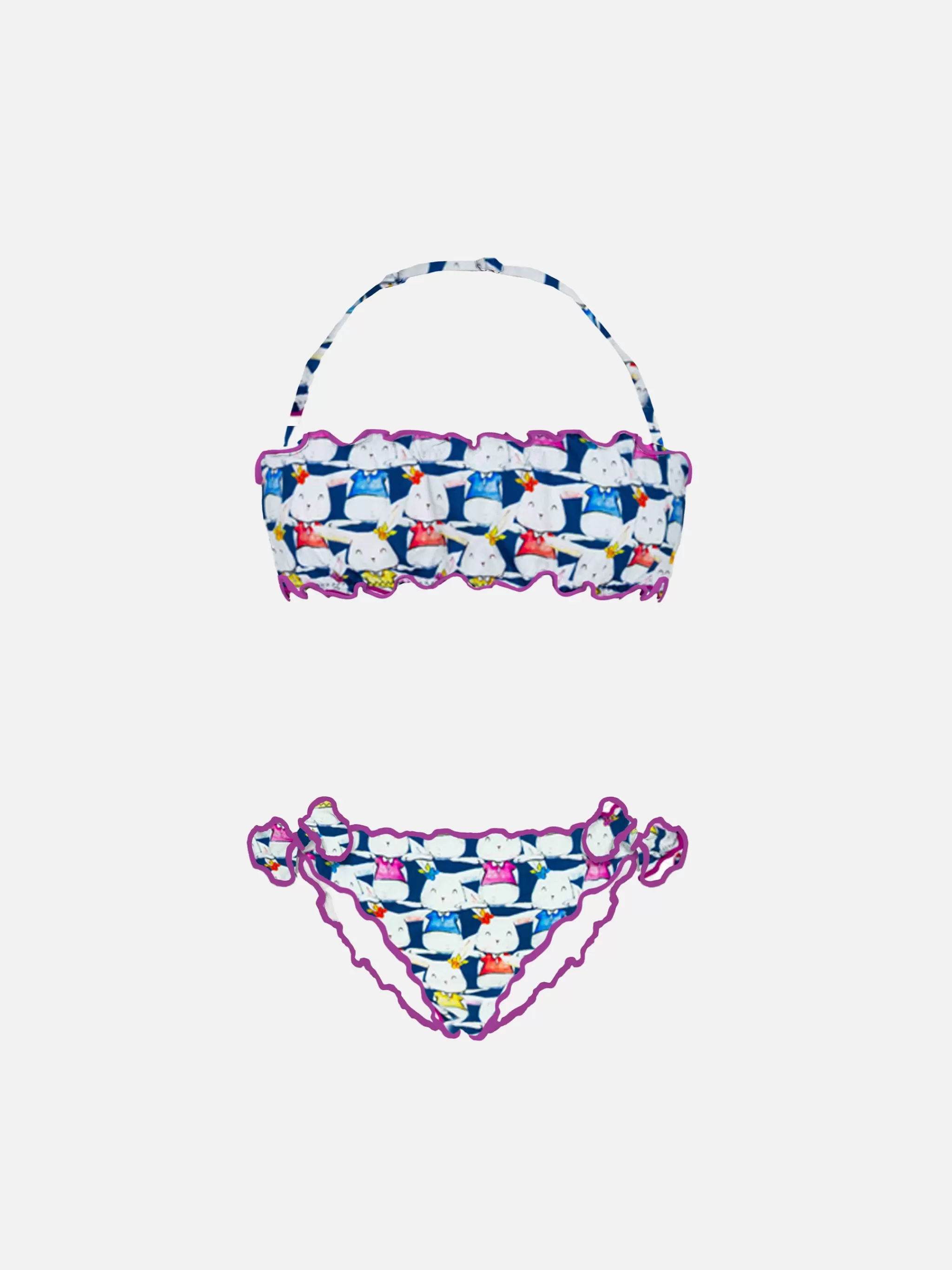 MC2 Saint Barth Little Girls Rabbit Print Two Piece Swimsuit Outlet