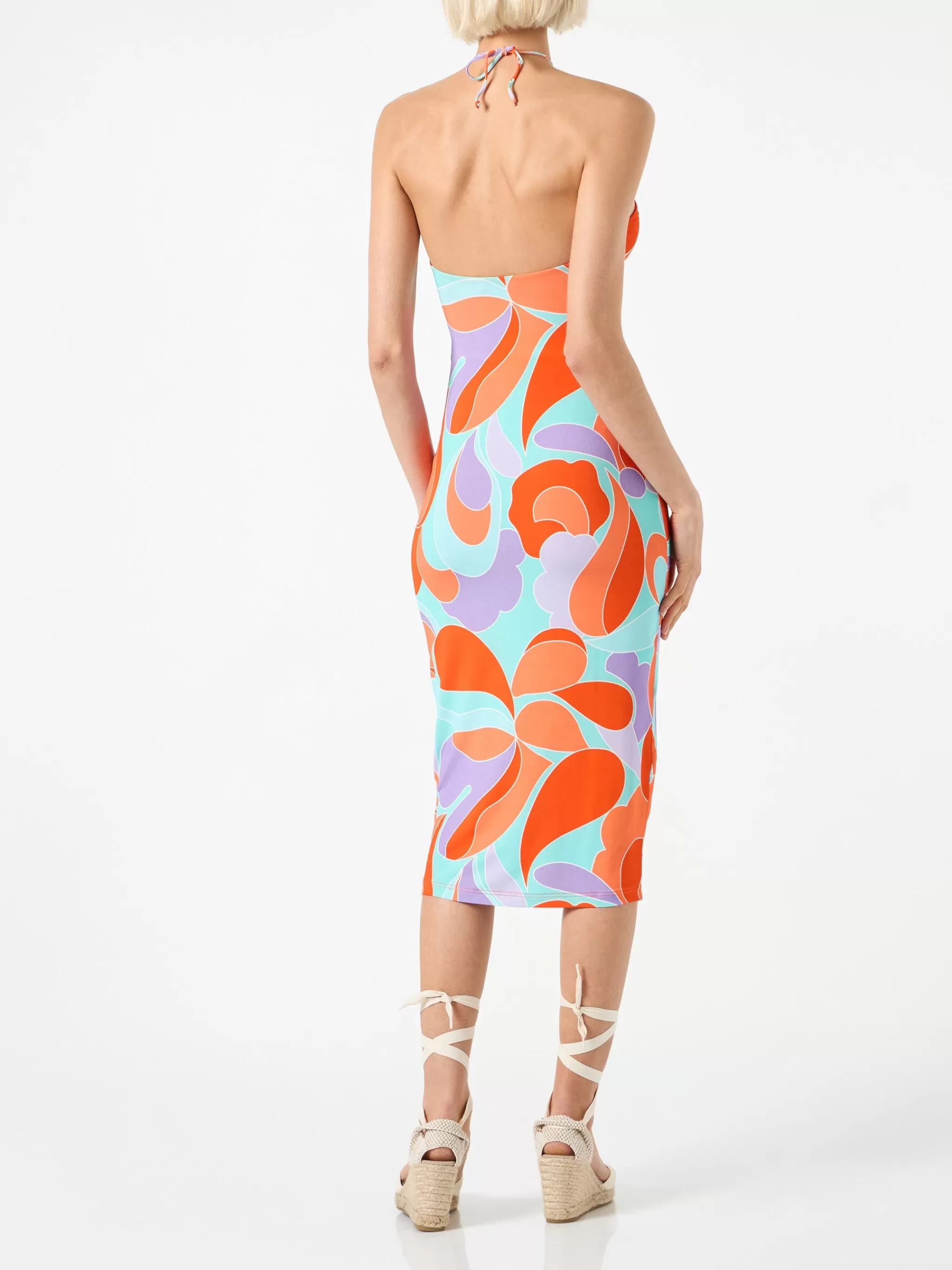 MC2 Saint Barth Longuette cutout wave printed dress Farah Cheap