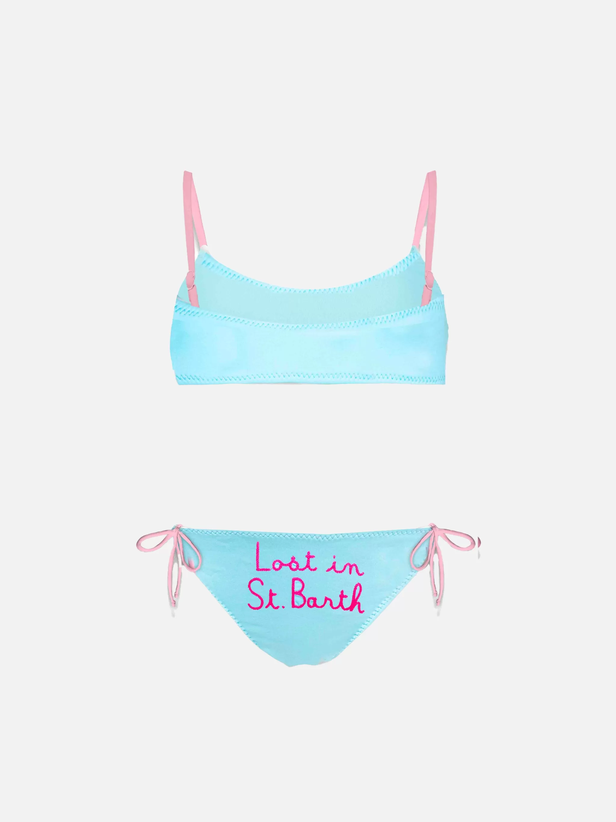 MC2 Saint Barth Lost in St. Barth embroided writing girl's bralette bikini Online