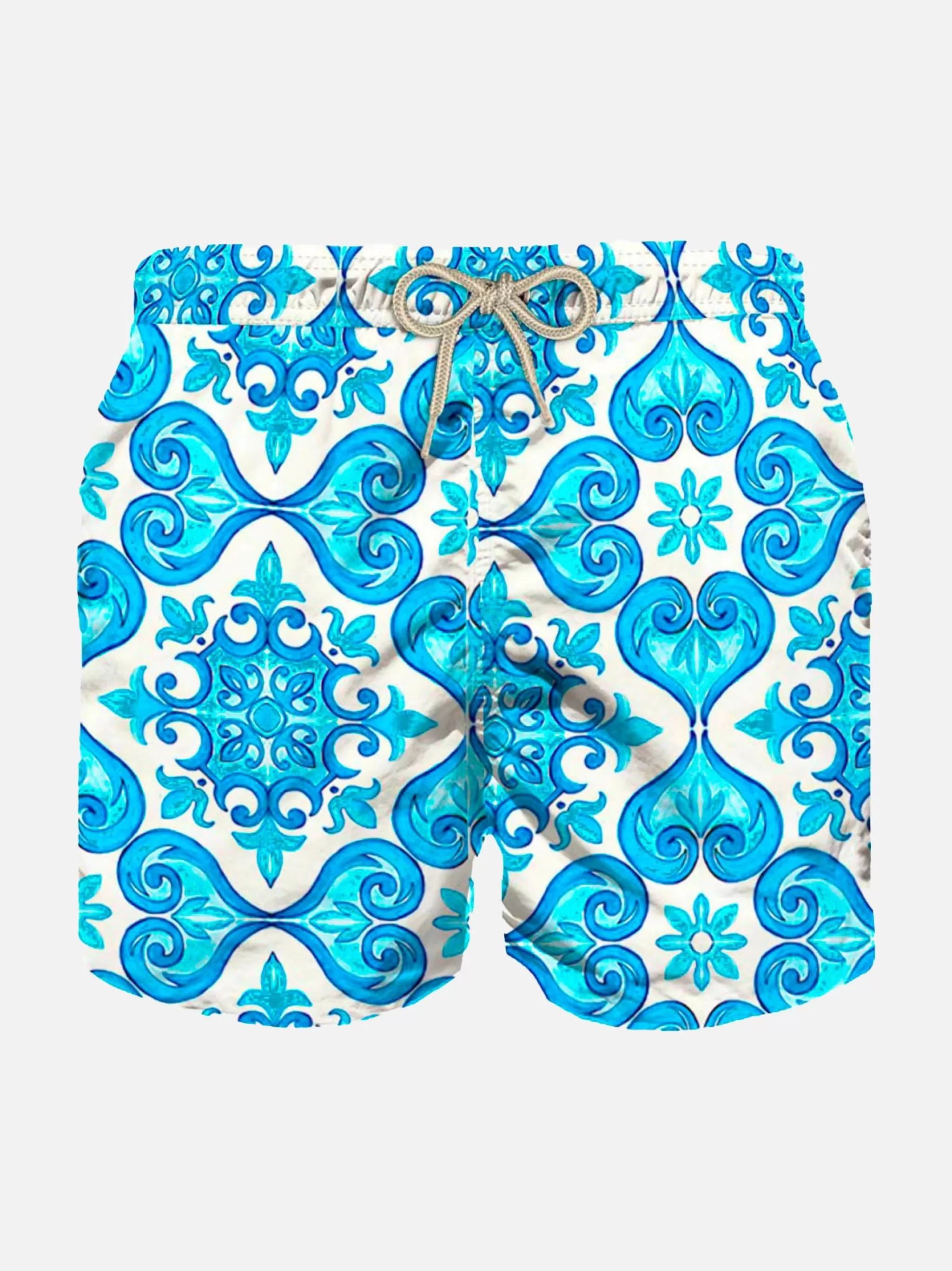 MC2 Saint Barth Majolica print boy's light swimshorts Clearance