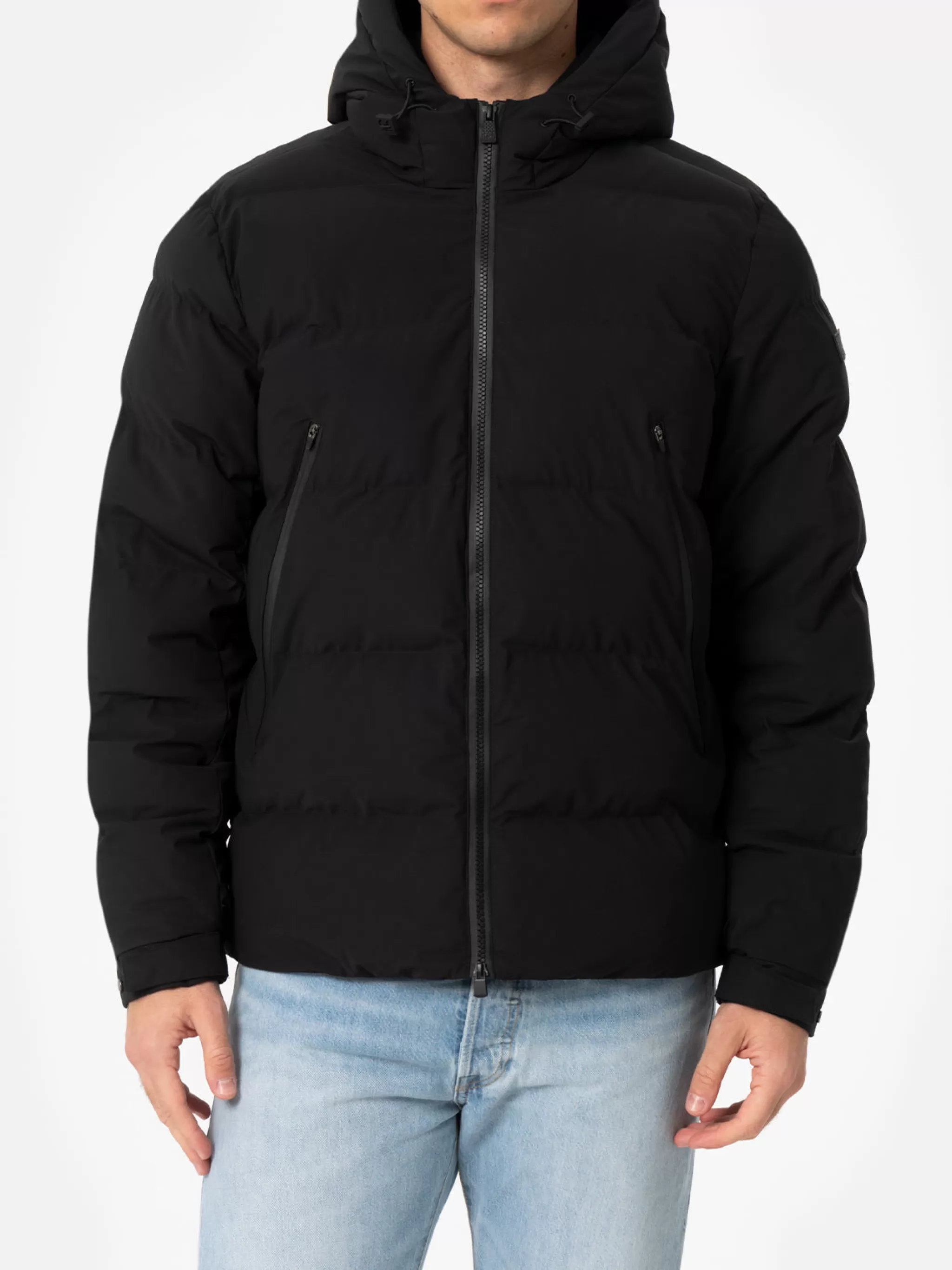 MC2 Saint Barth Man black hooded puffer jacket Maier Shop