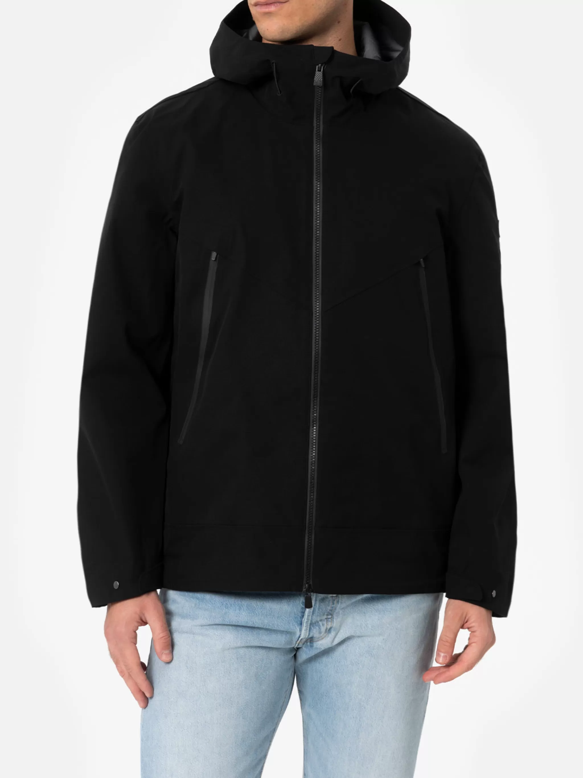 MC2 Saint Barth Man black 3-layers hooded jacket Parson Hot