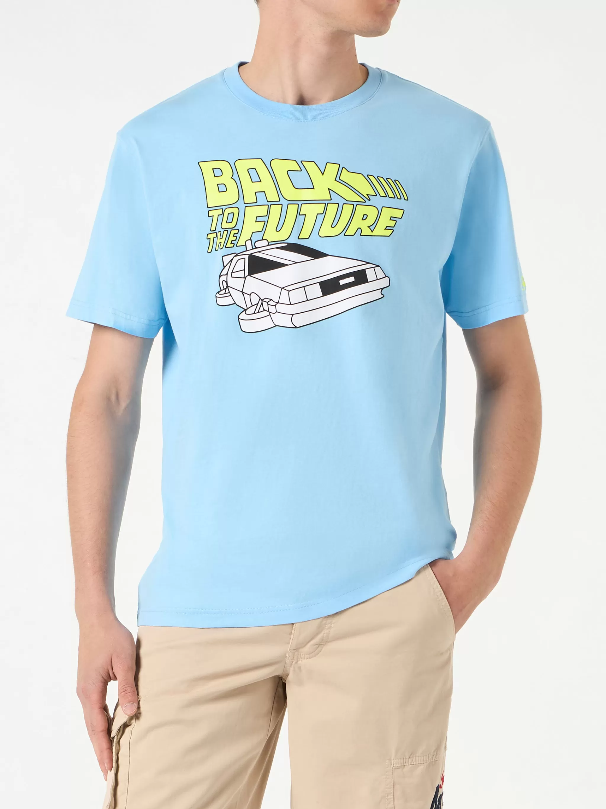 MC2 Saint Barth Man cotton t-shirt with Back to the Future car print | BACK TO THE FUTURE SPECIAL EDITION Best