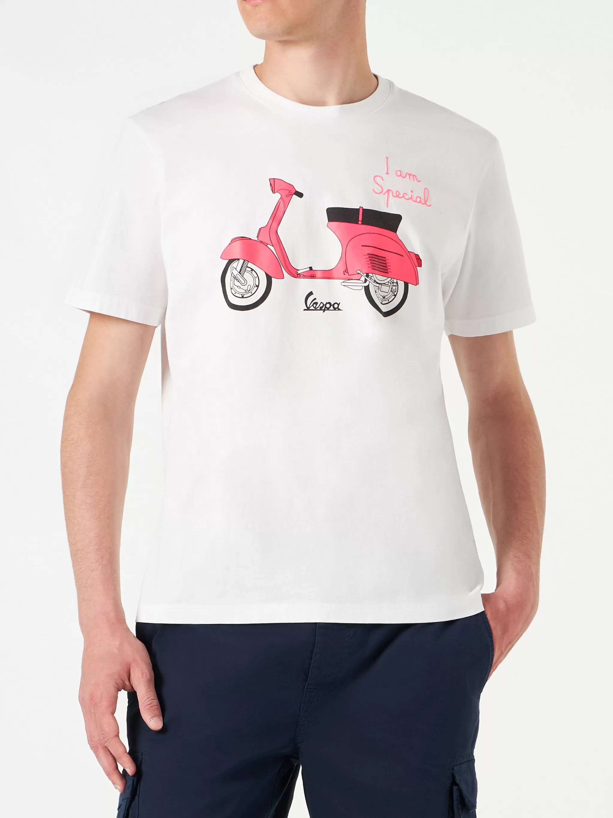 MC2 Saint Barth Man cotton t-shirt with Vespa print | VESPA® SPECIAL EDITION Best