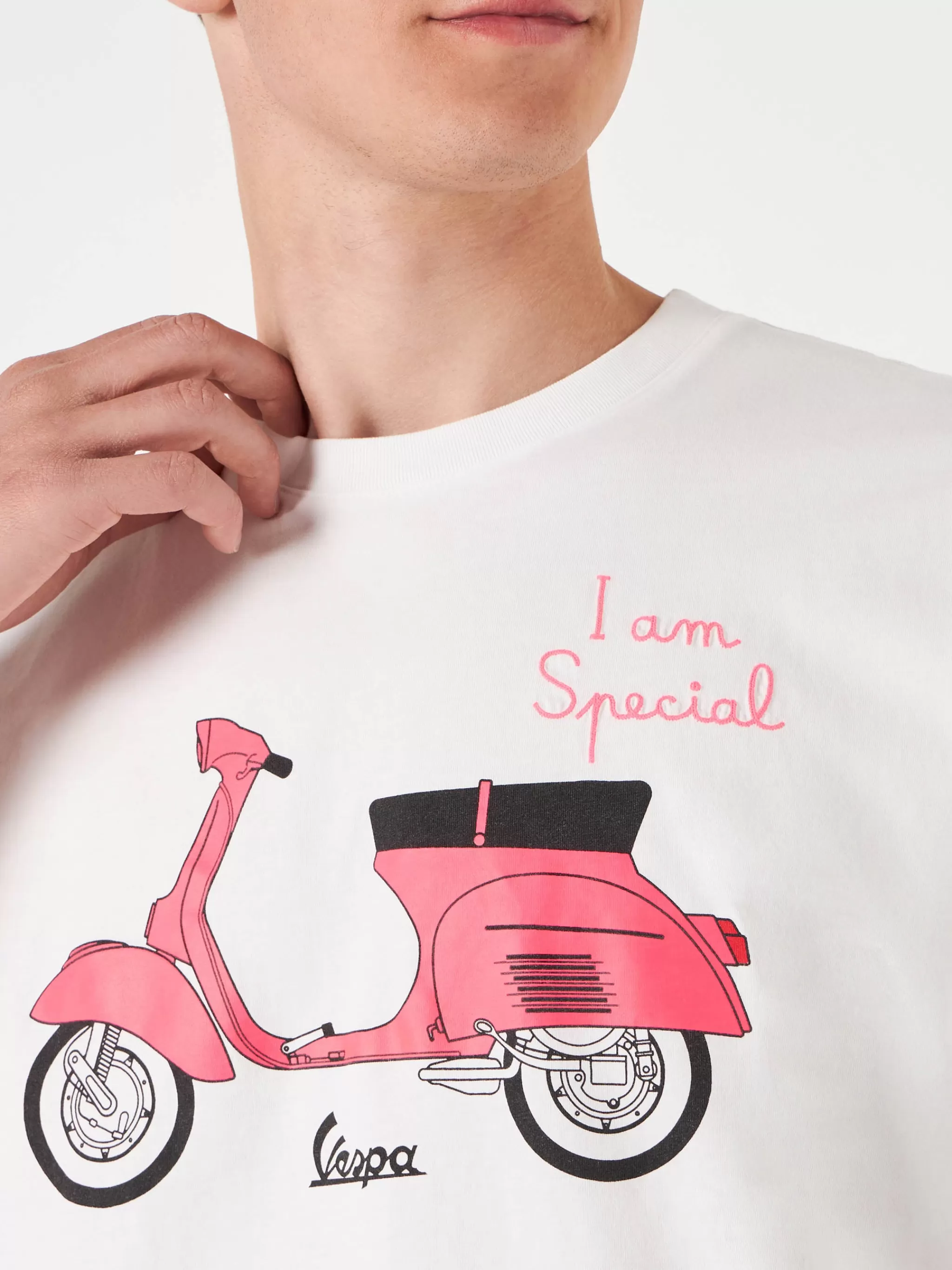 MC2 Saint Barth Man cotton t-shirt with Vespa print | VESPA® SPECIAL EDITION Best